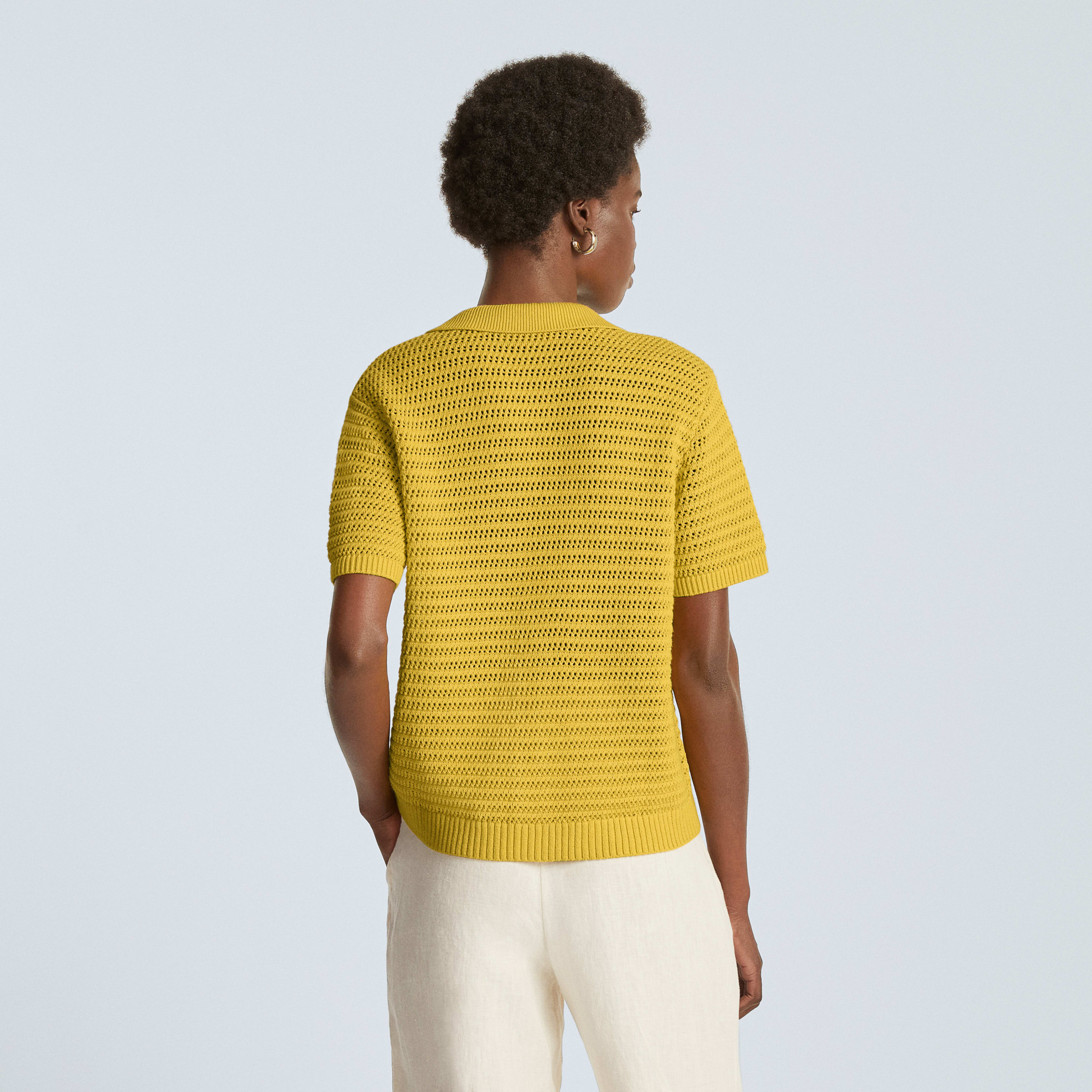 The Crochet Knit Polo Super Lemon Everlane