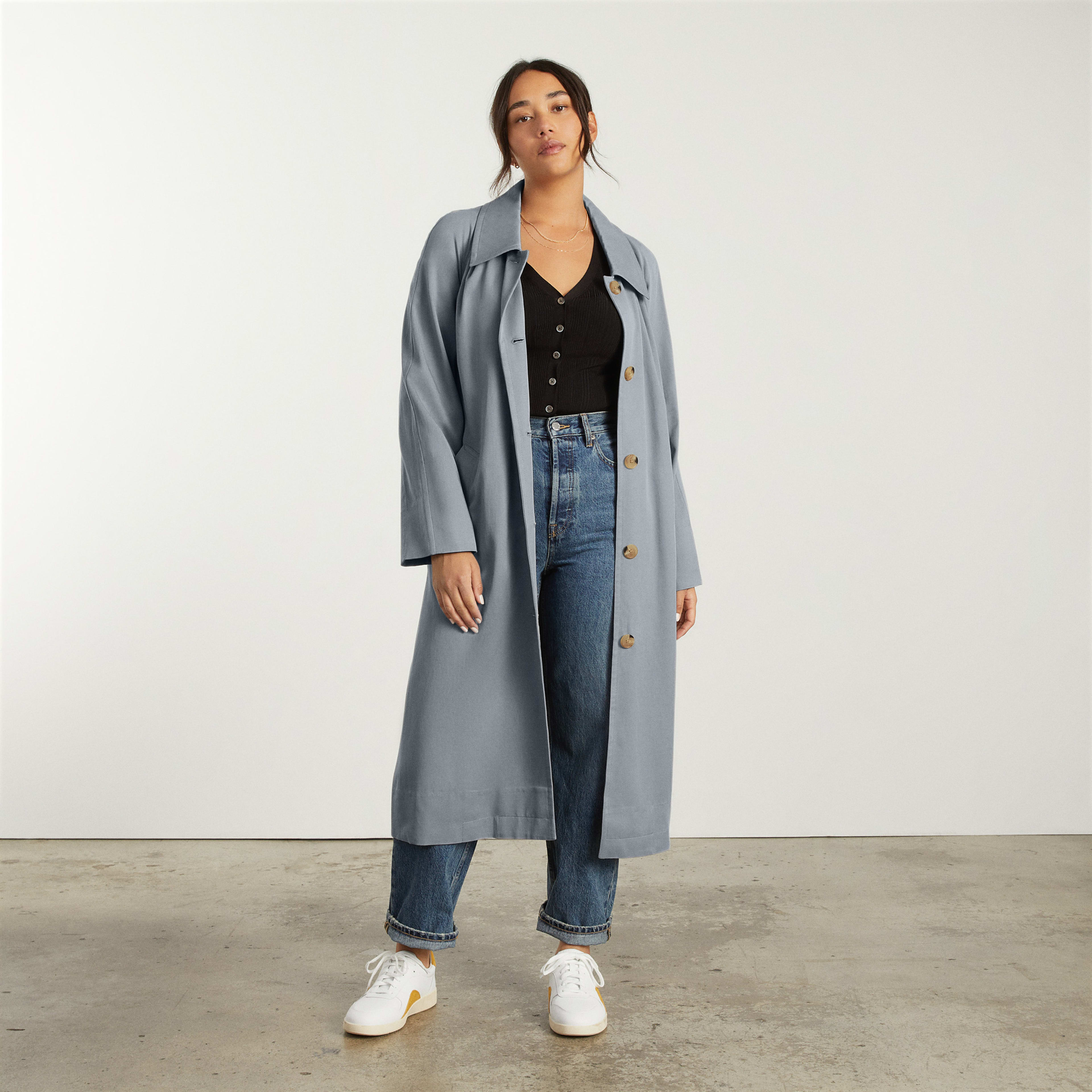 The Gathered Drape Trench Smoke Everlane