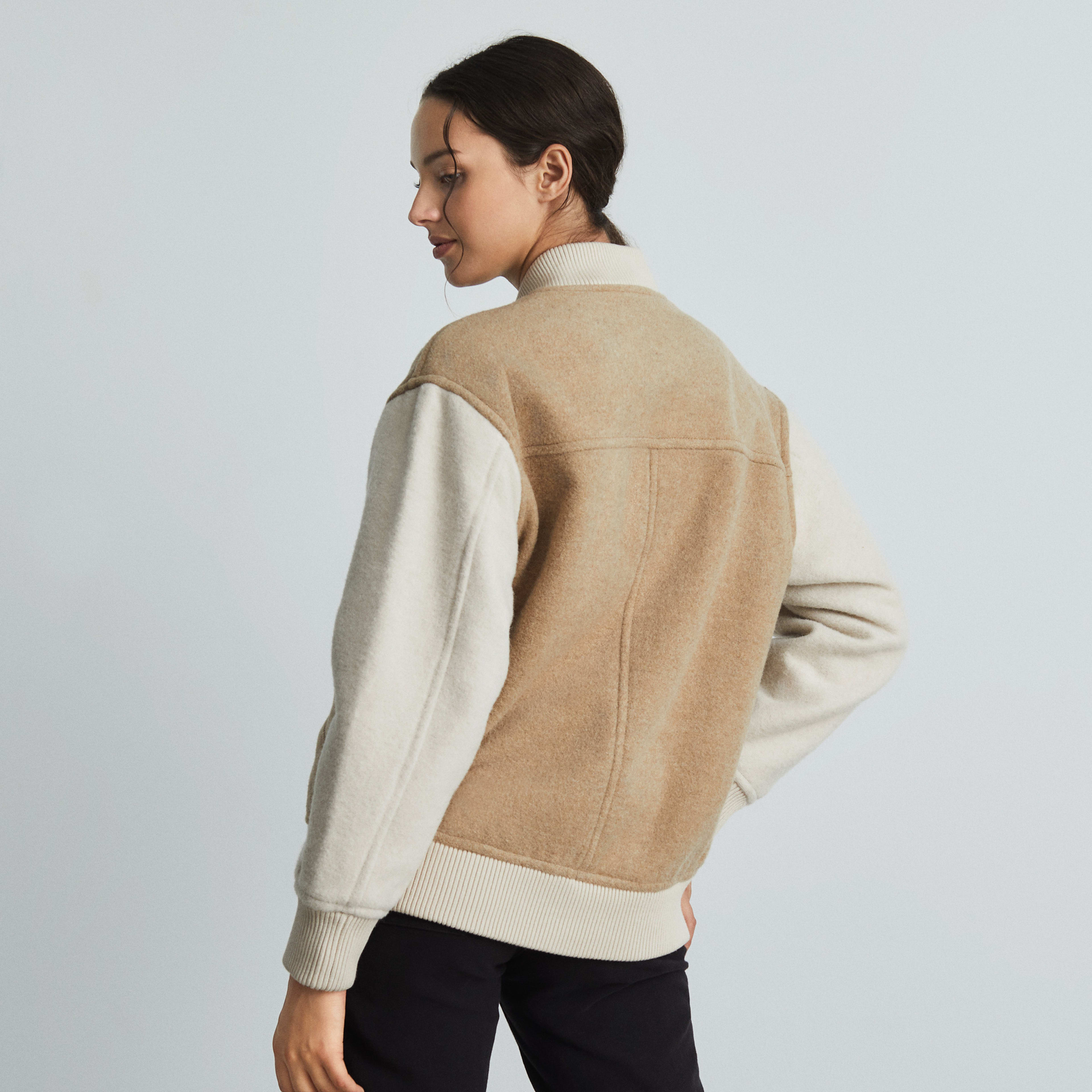 The ReWool® Varsity Bomber Light Camel / Cream Everlane