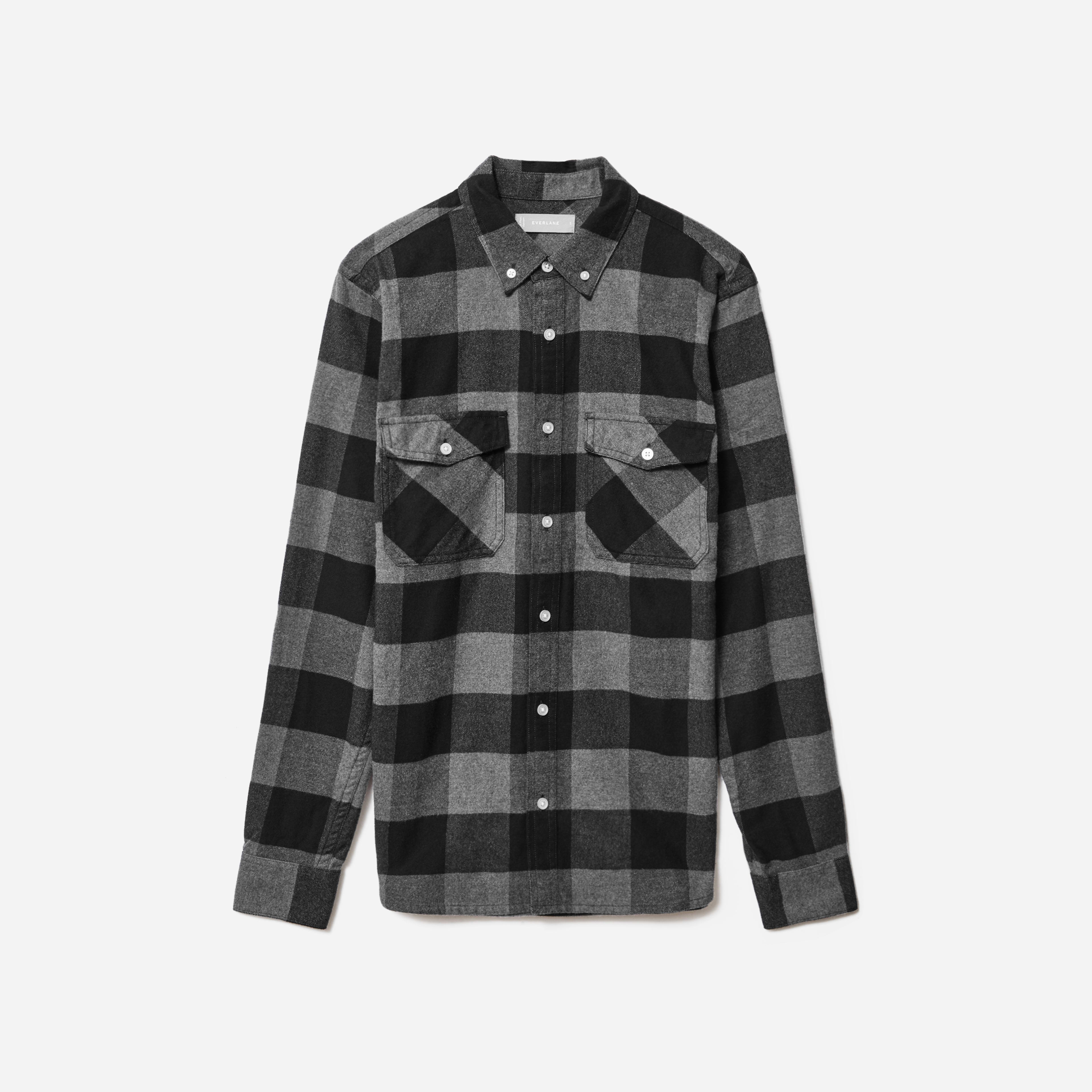 The Brushed Flannel Shirt Black / Grey Check Everlane