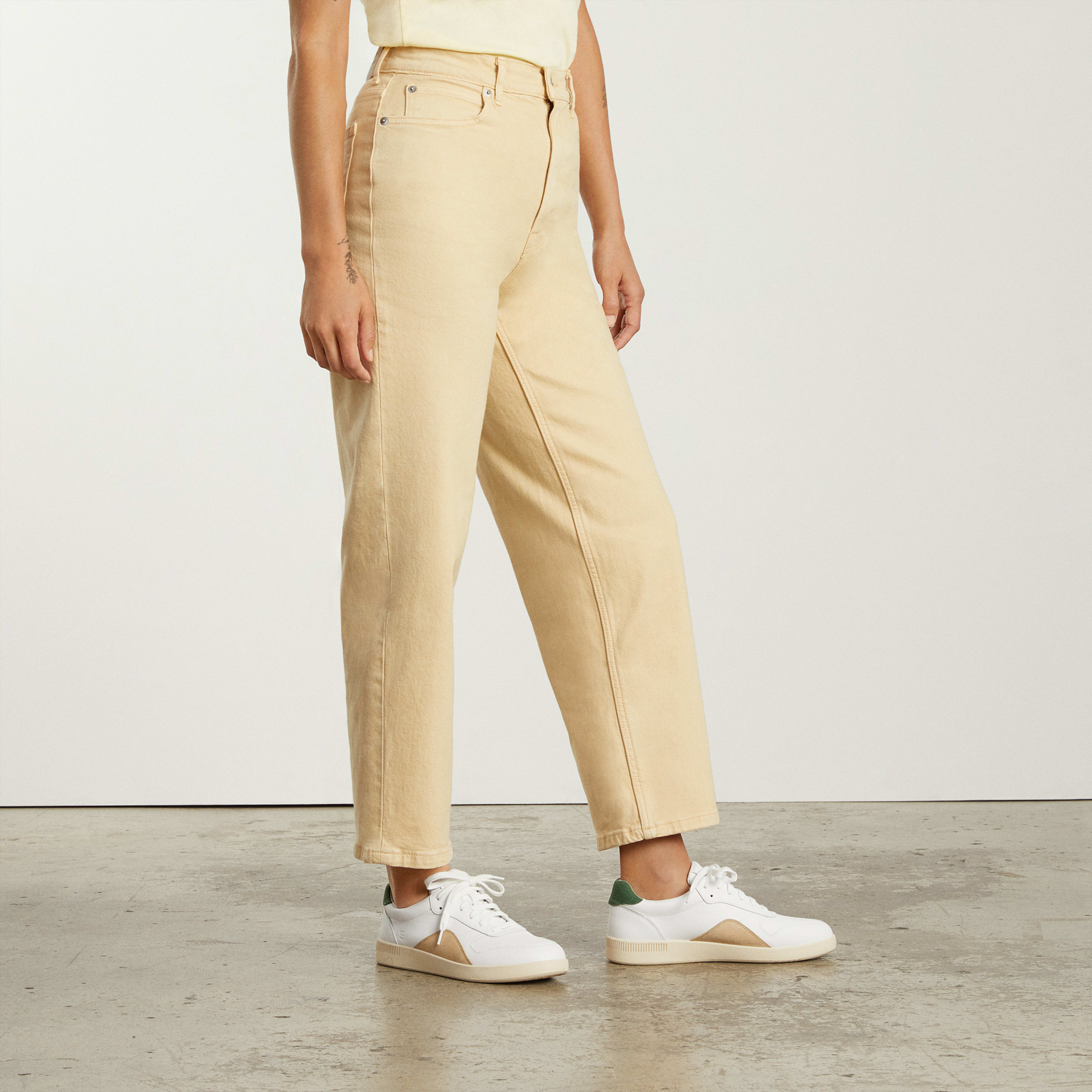 The ReLeather Court Sneaker Canvas / Green Everlane