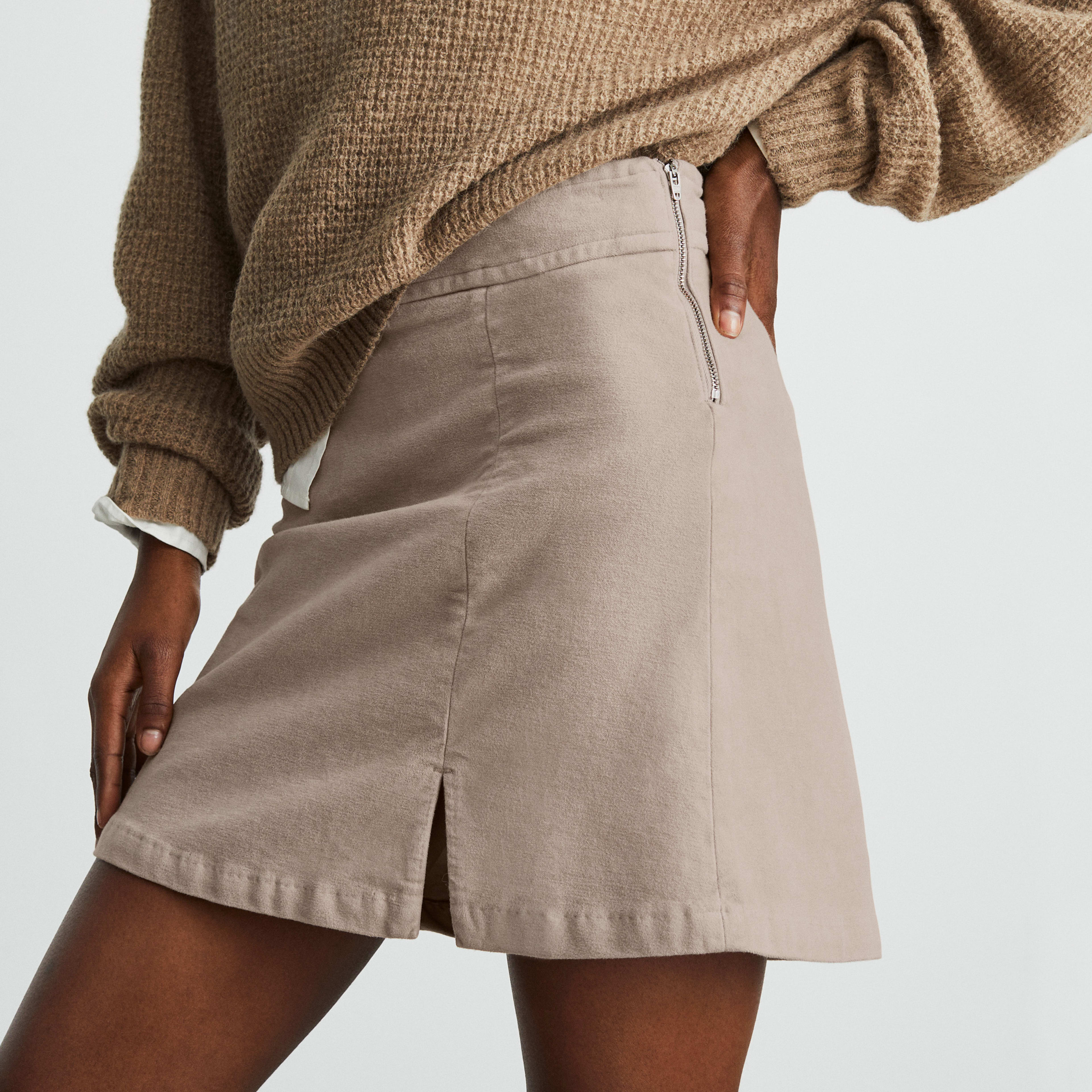 The Moleskin Mini Skirt Burnt Sugar Everlane