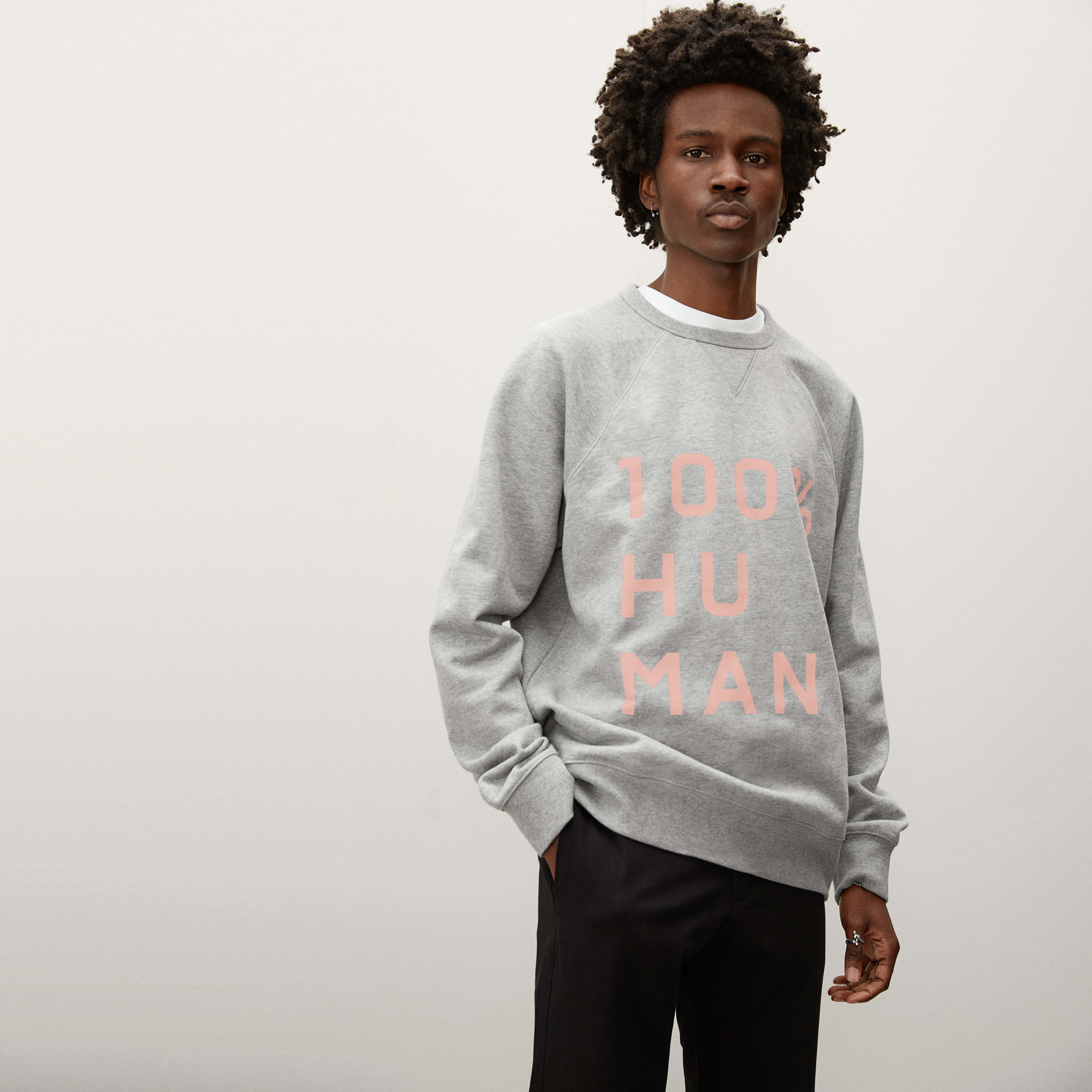 The 100% Human Typography Sweatshirt Heather Grey / Pink – Everlane