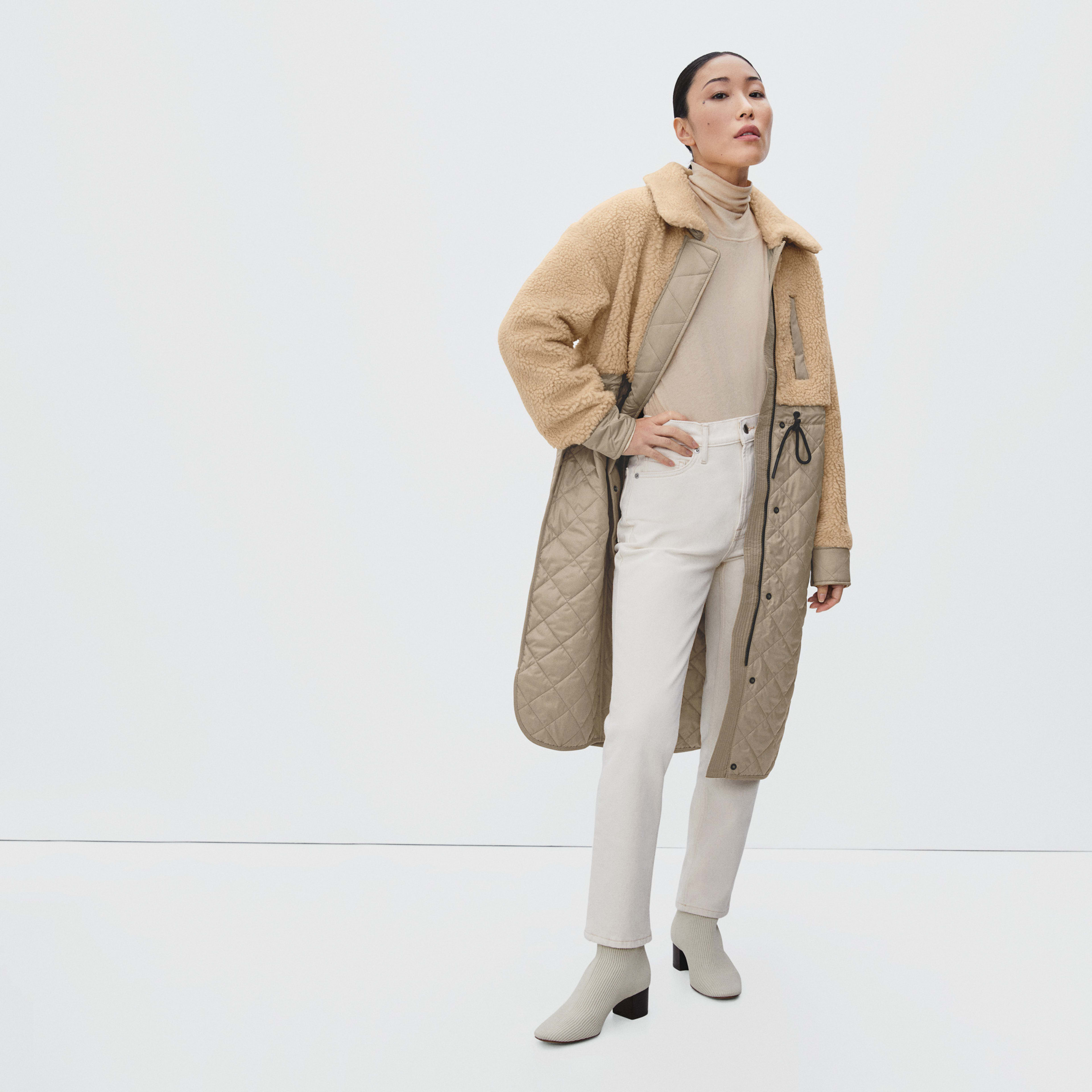 The Quilted Teddy Coat Khaki / Cashew – Everlane