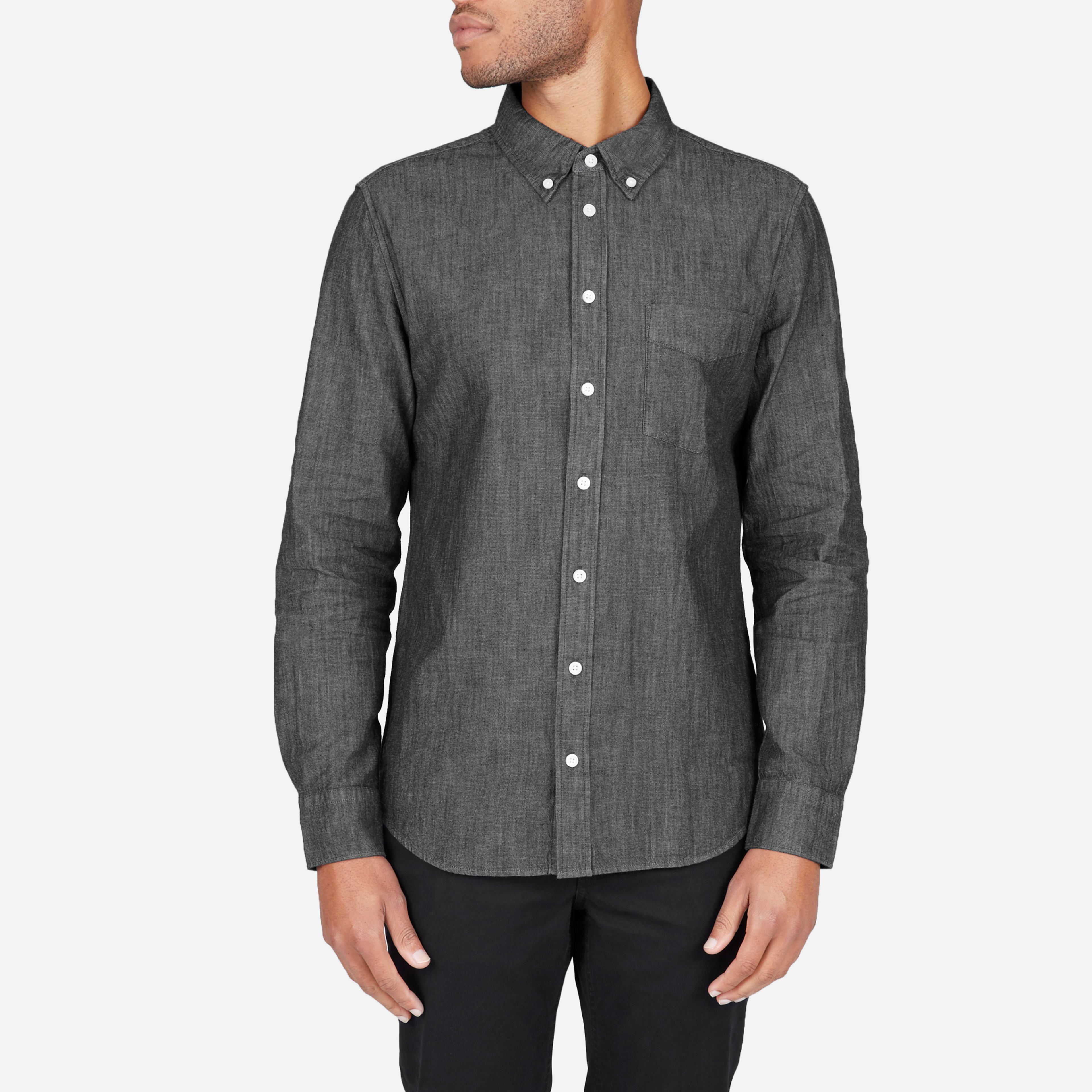 The Denim LongSleeve Shirt Dark Grey Denim Everlane