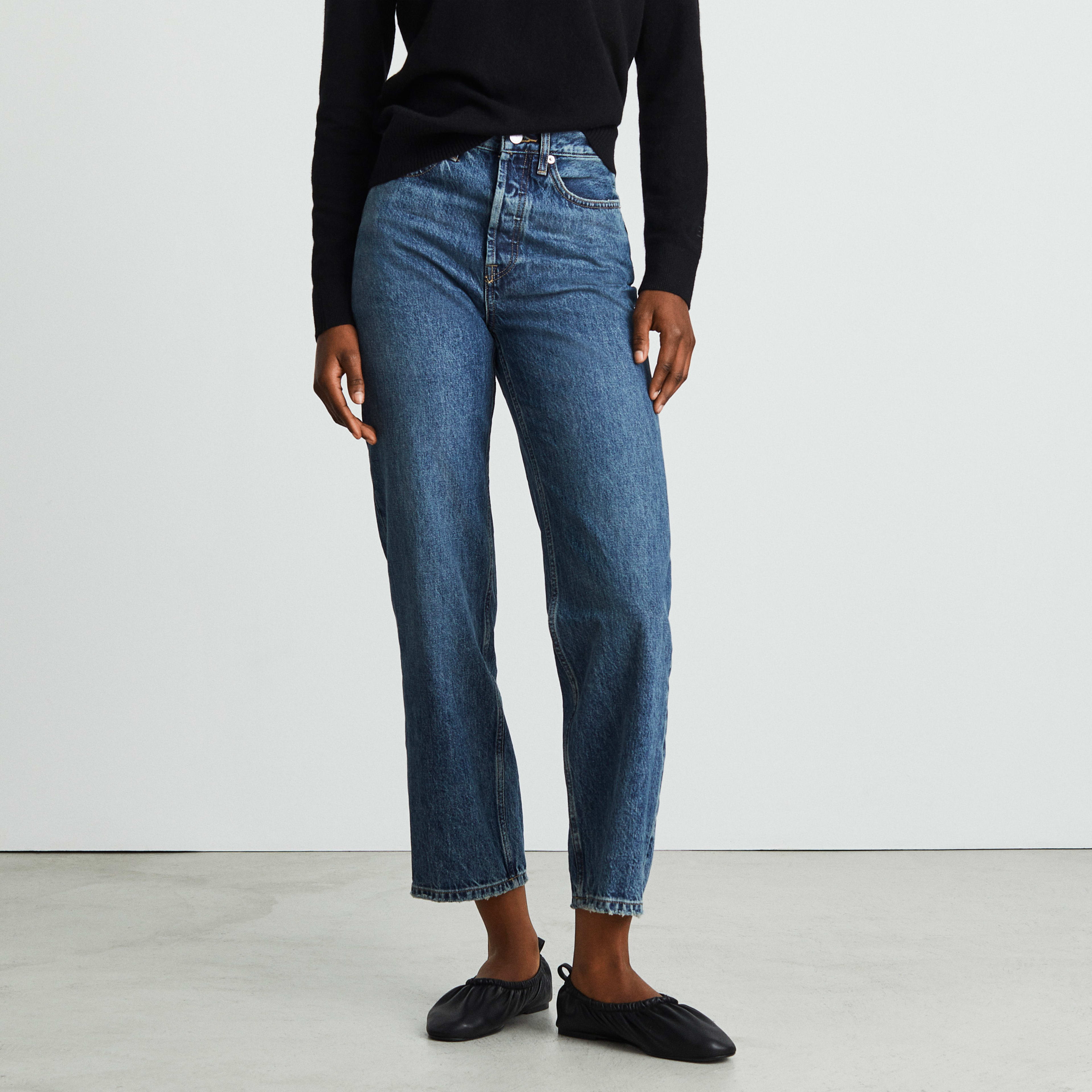 The Rigid WayHigh Jean WornIn Blue Everlane