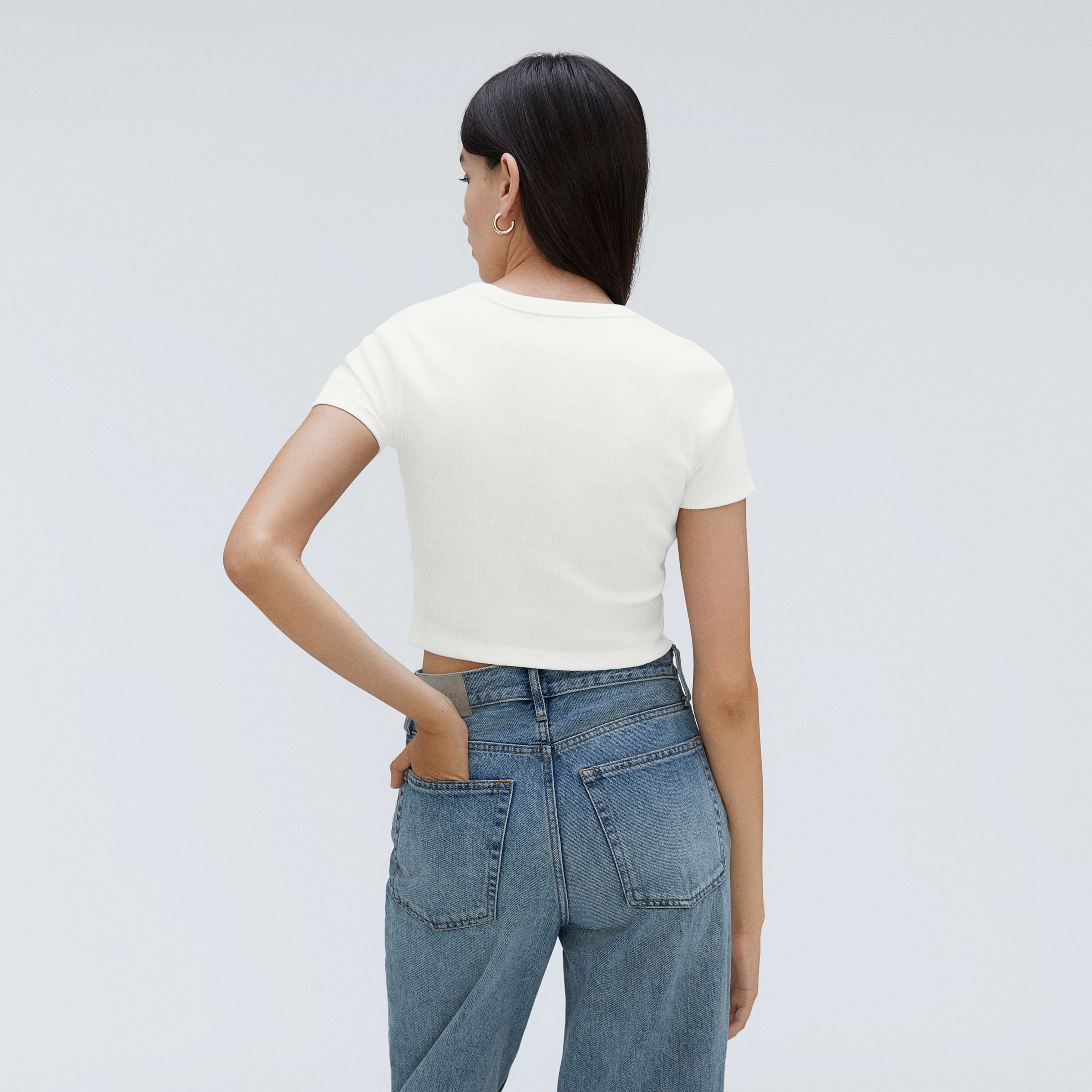 The Ribbed Baby Tee White Everlane