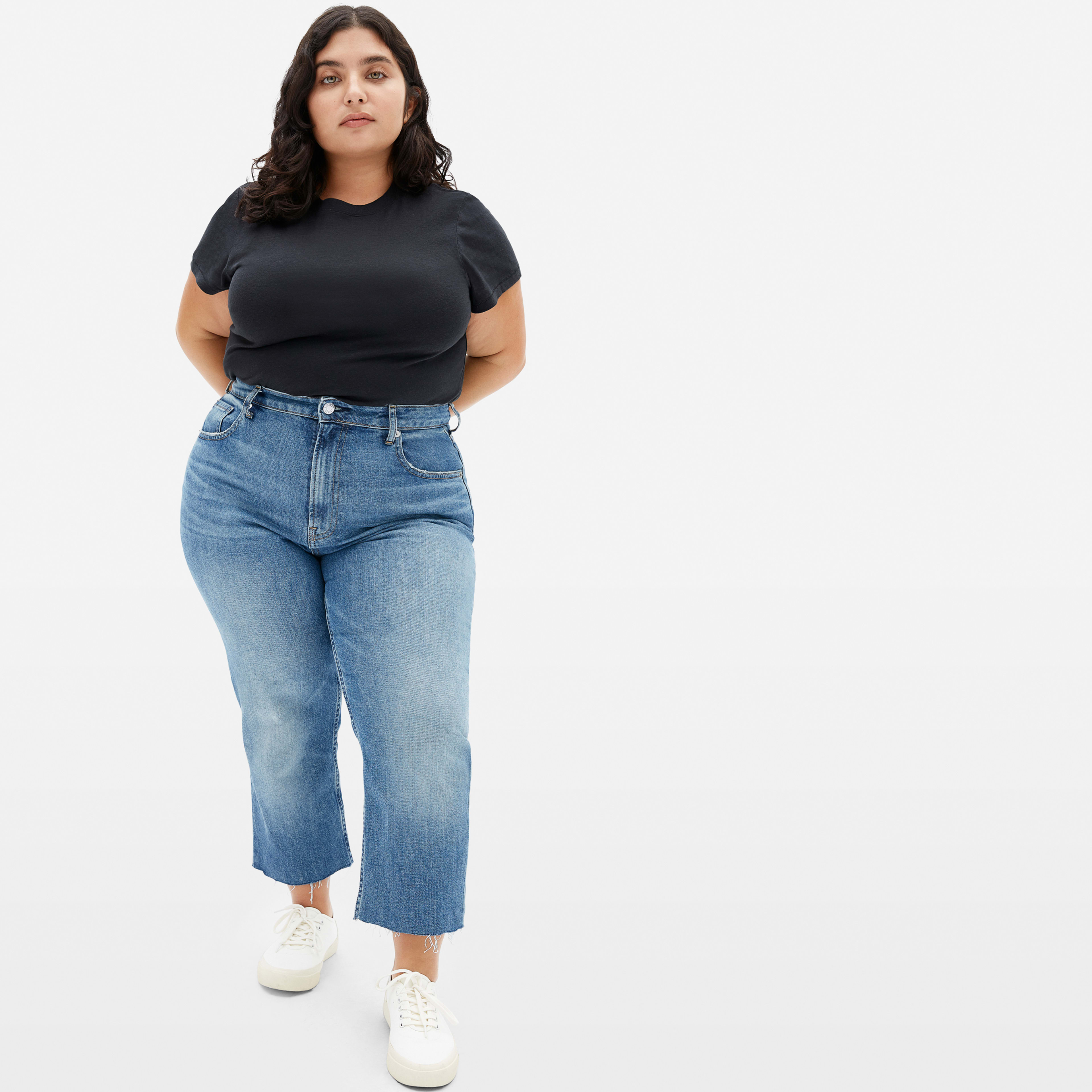 The ReCotton Cropped Pocket Tee Black – Everlane