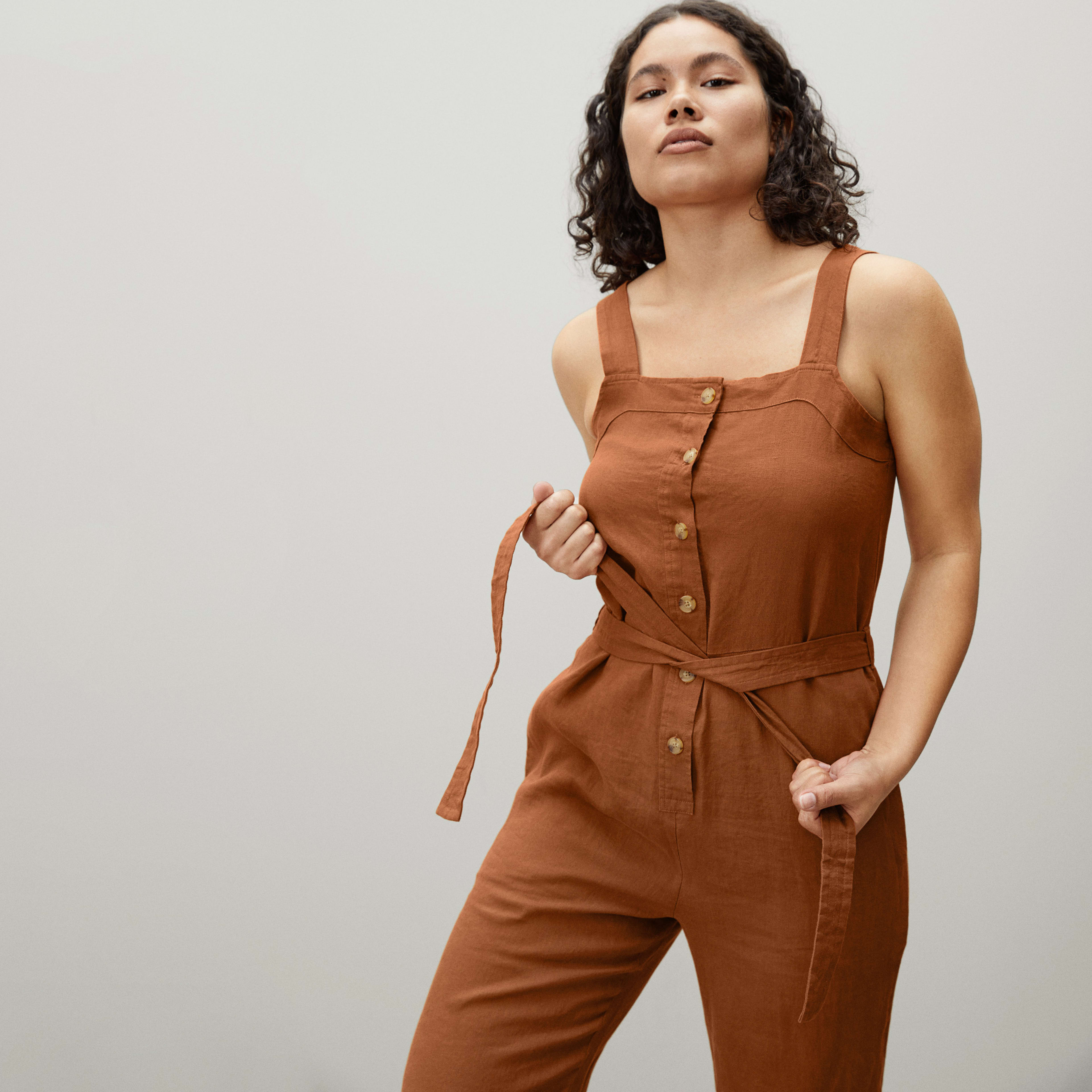 The Linen Picnic Jumpsuit Honey Everlane