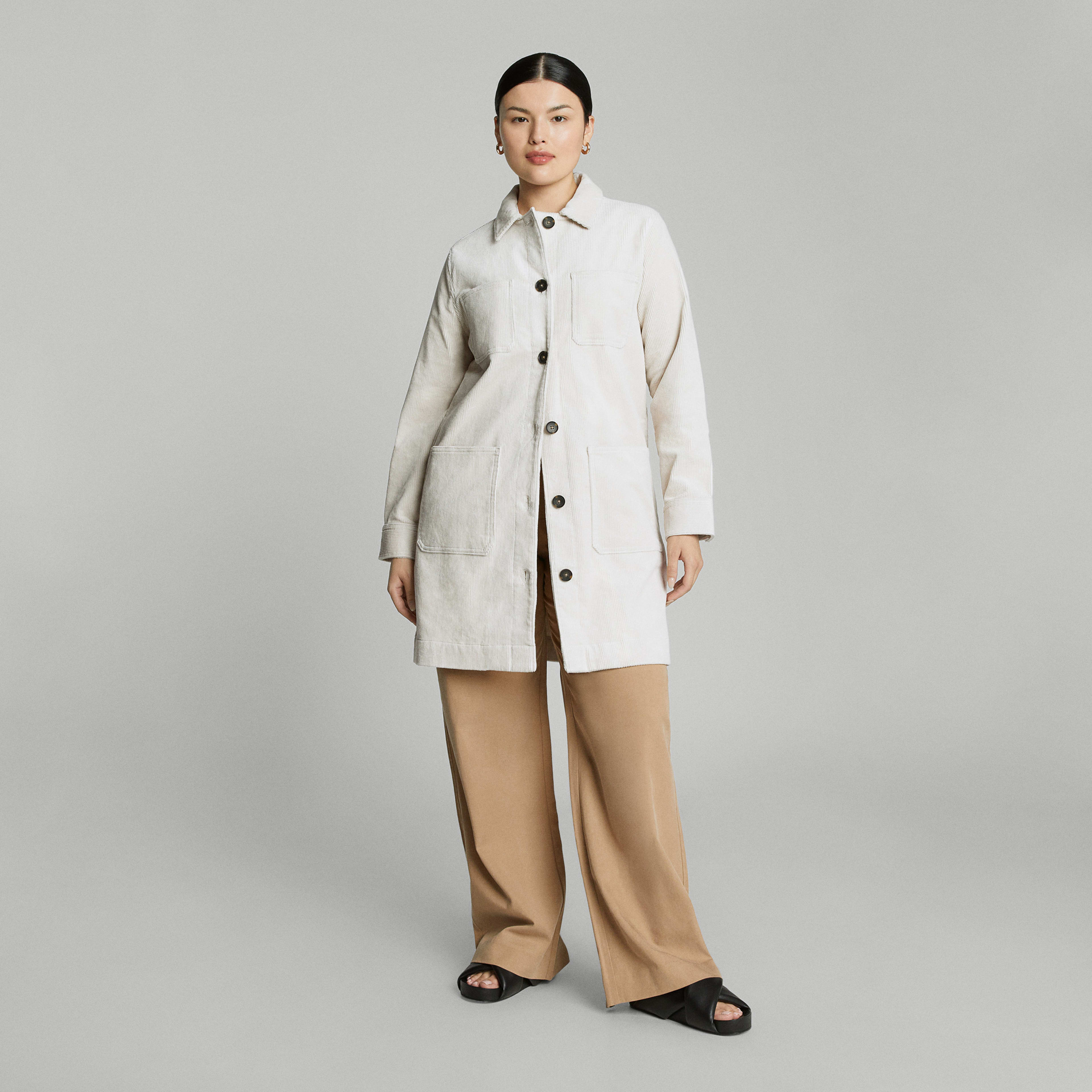 Сotton long shirt with embroidered back