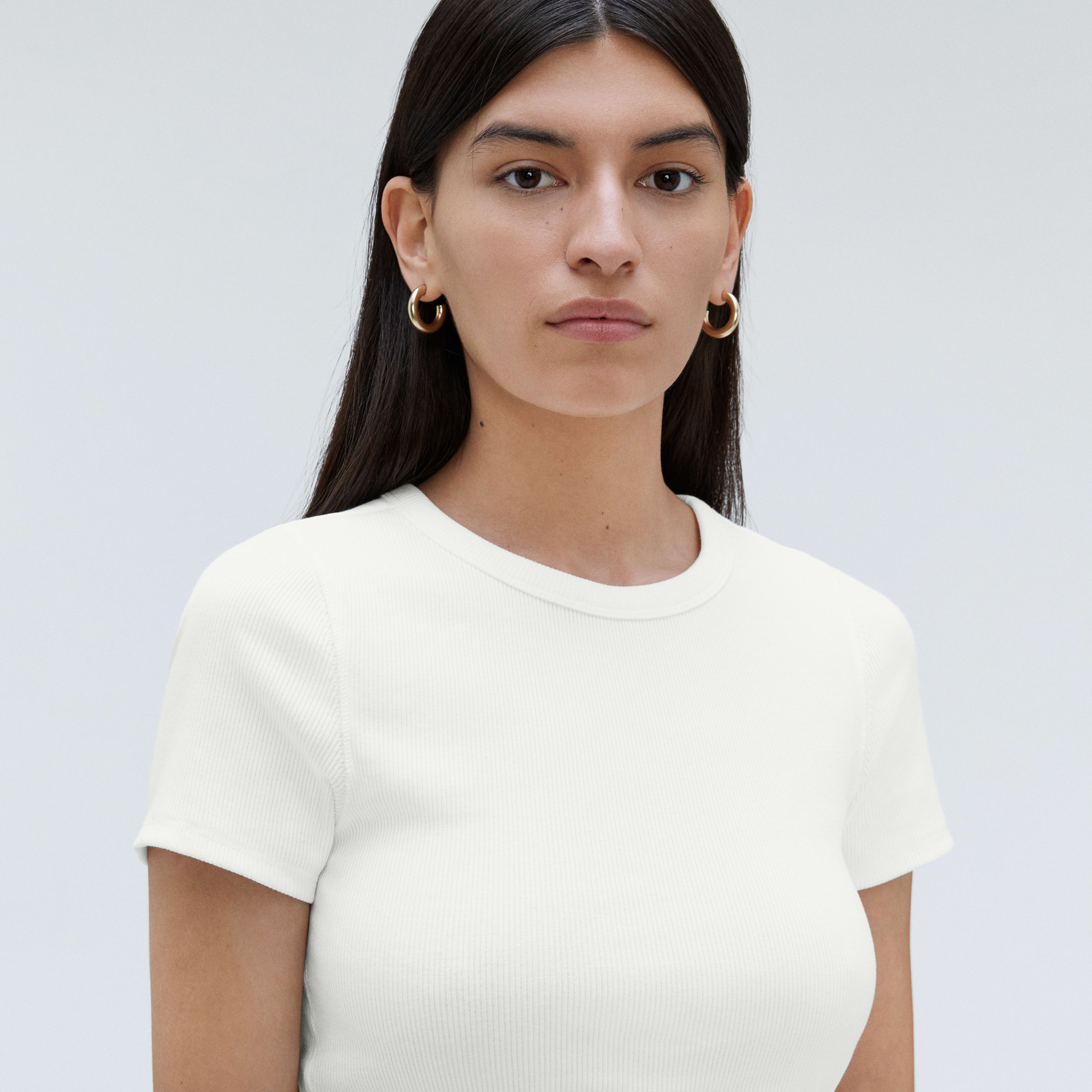 The Ribbed Baby Tee White Everlane