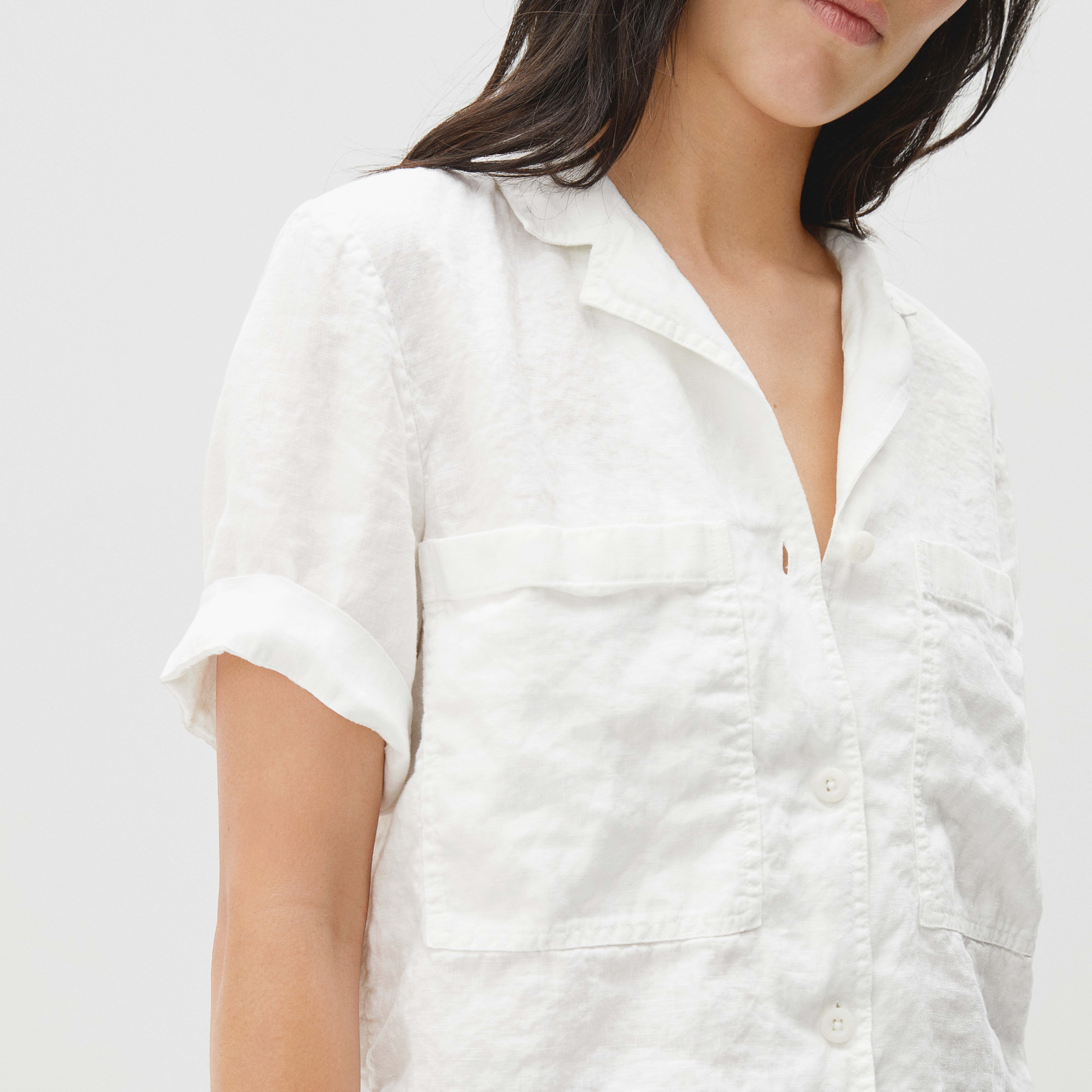 The Linen Workwear Shirt White Everlane
