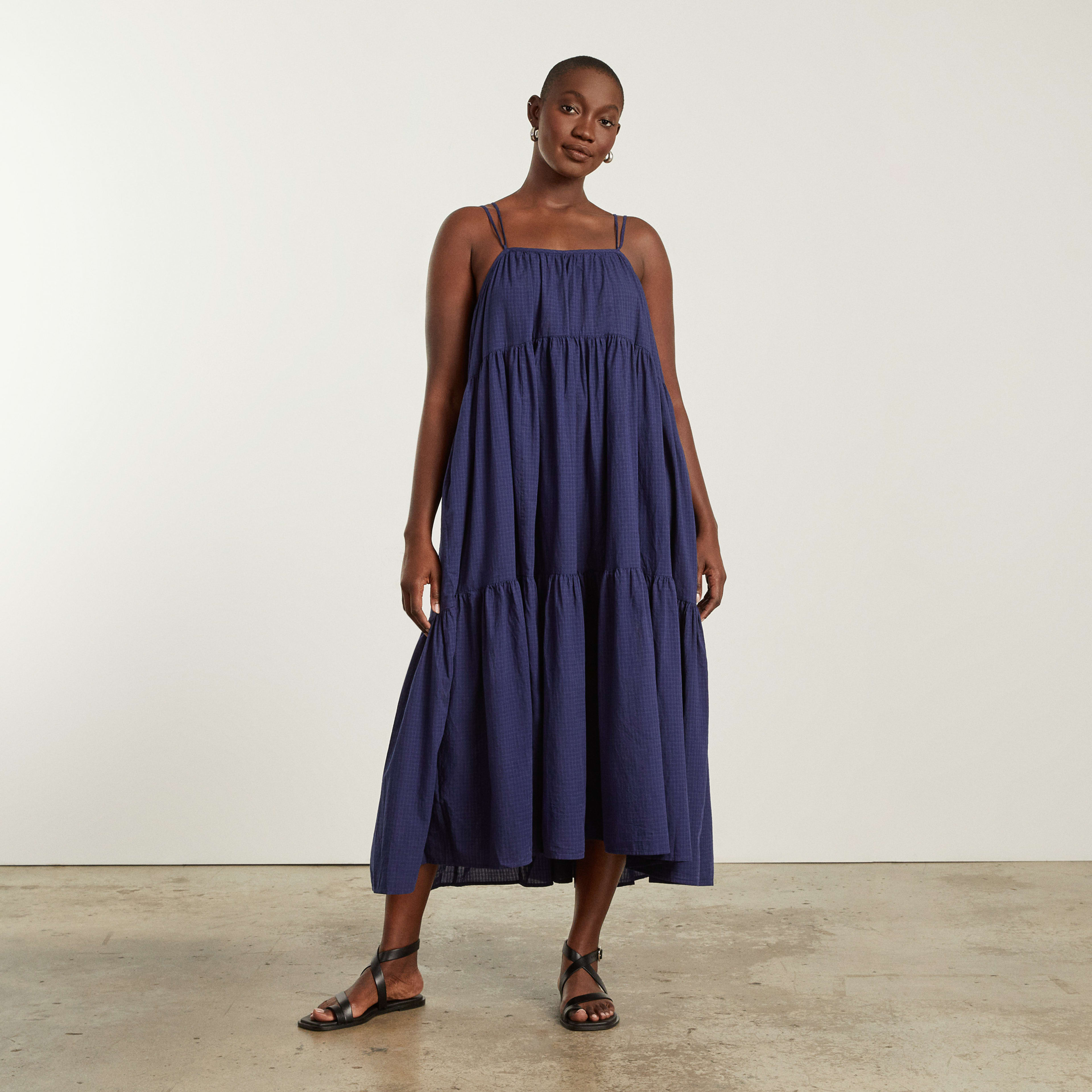 Women's Billow Tiered Maxi Dress by Everlane in Navy, Size M