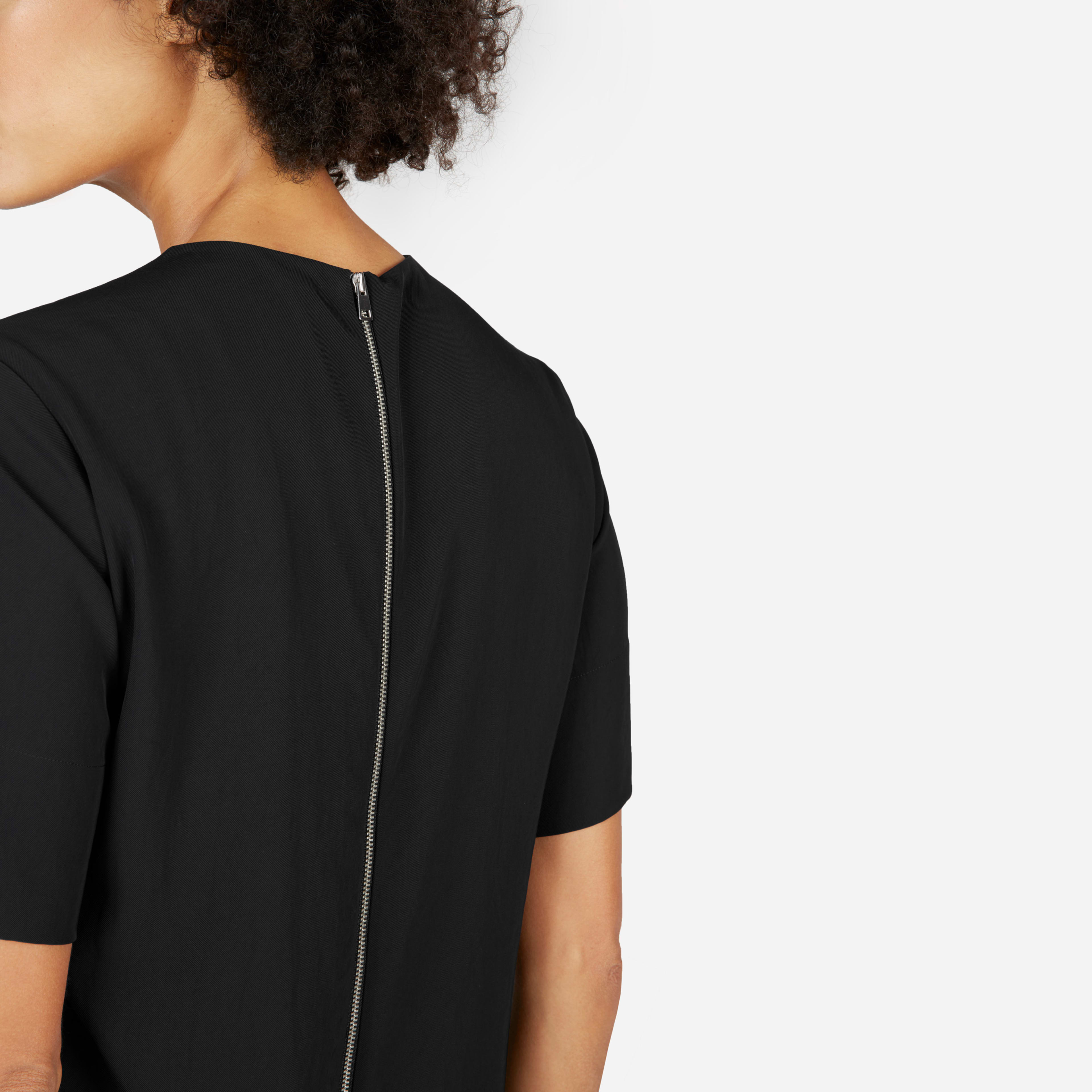The Japanese GoWeave Zip Tee Dress Black Everlane