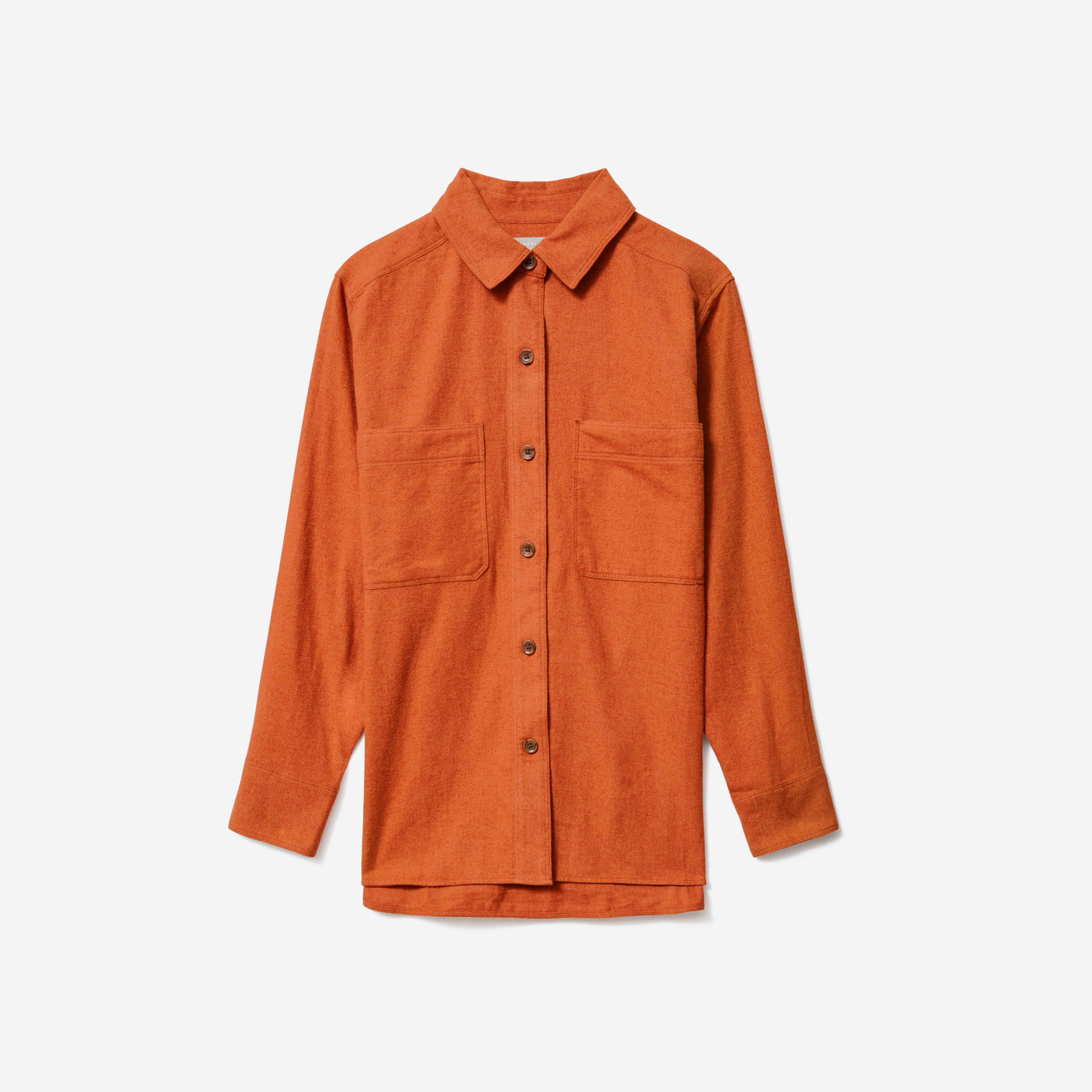 The Organic Cotton Flannel Shirt Persimmon Everlane