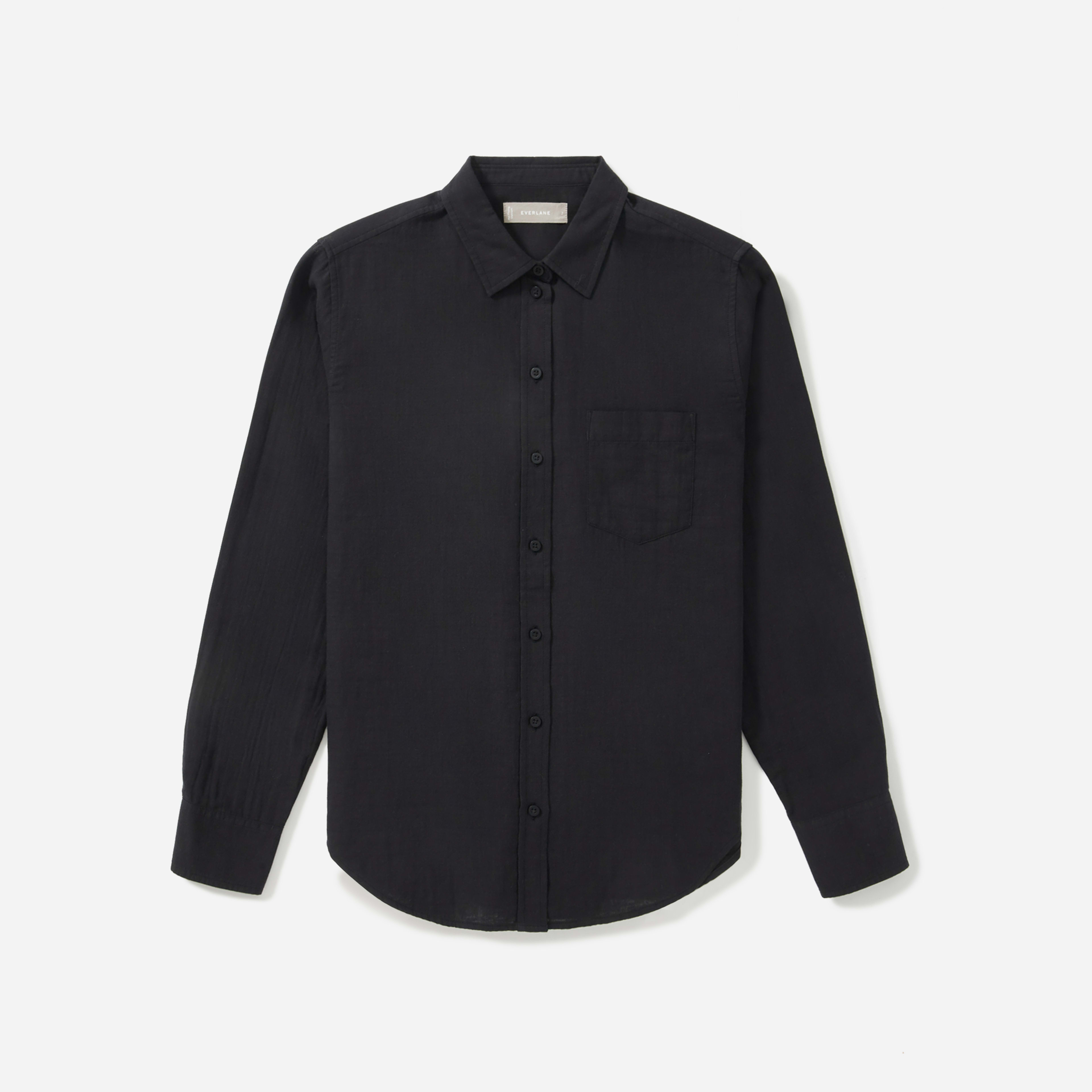 The DoubleGauze Relaxed Shirt Washed Black Everlane