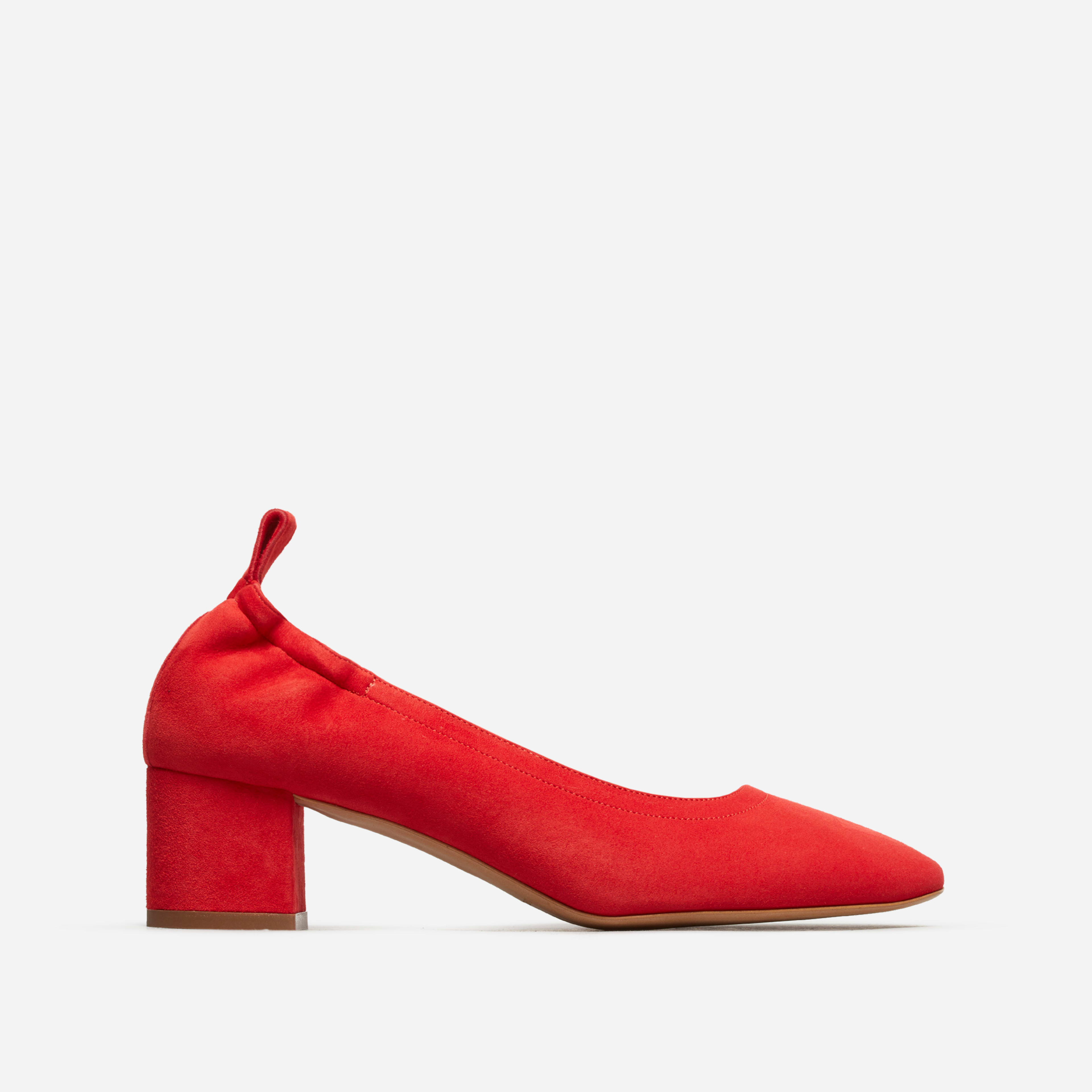 The Italian Leather Day Heel Red Suede – Everlane