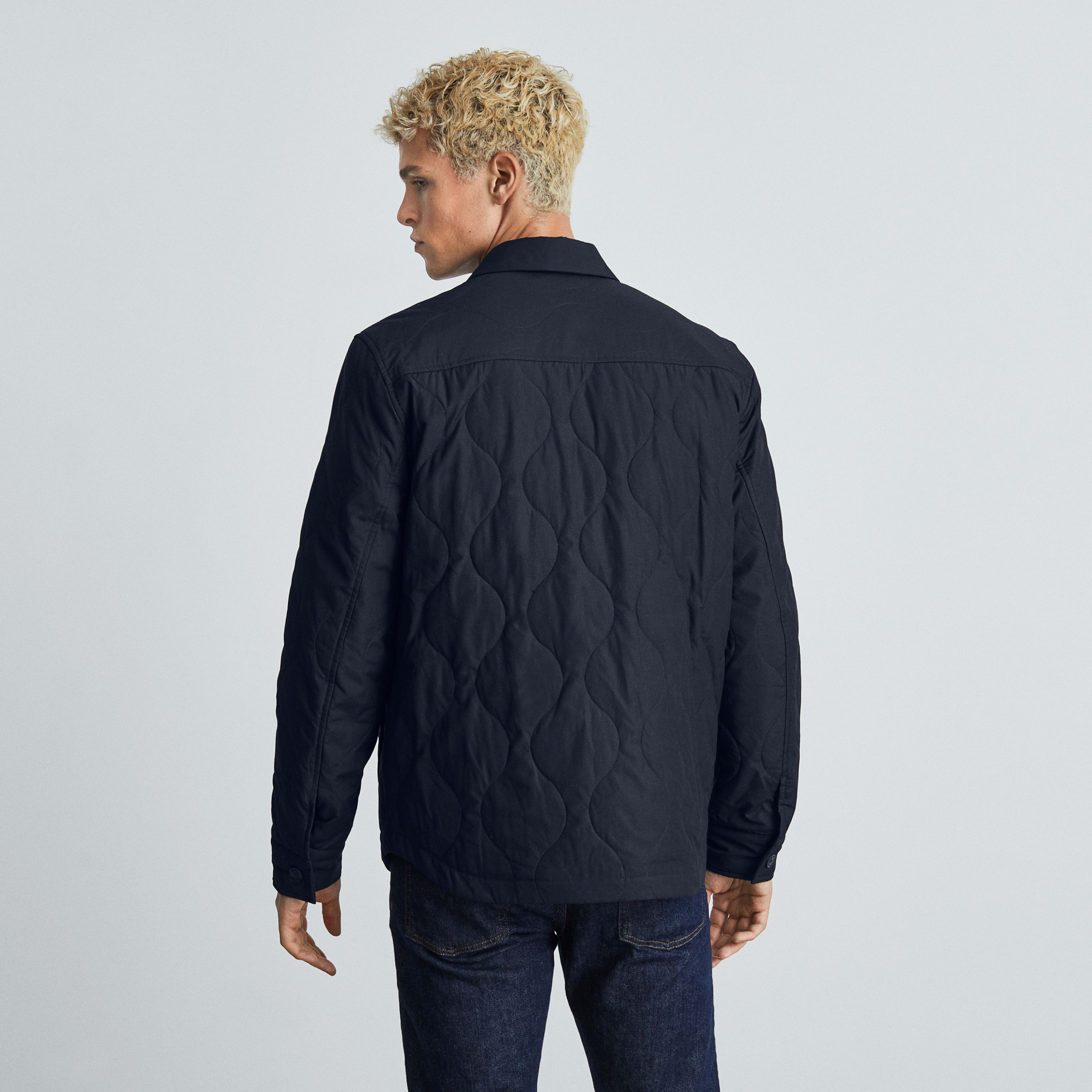 The ReNew Quilted Liner Jacket Navy Everlane