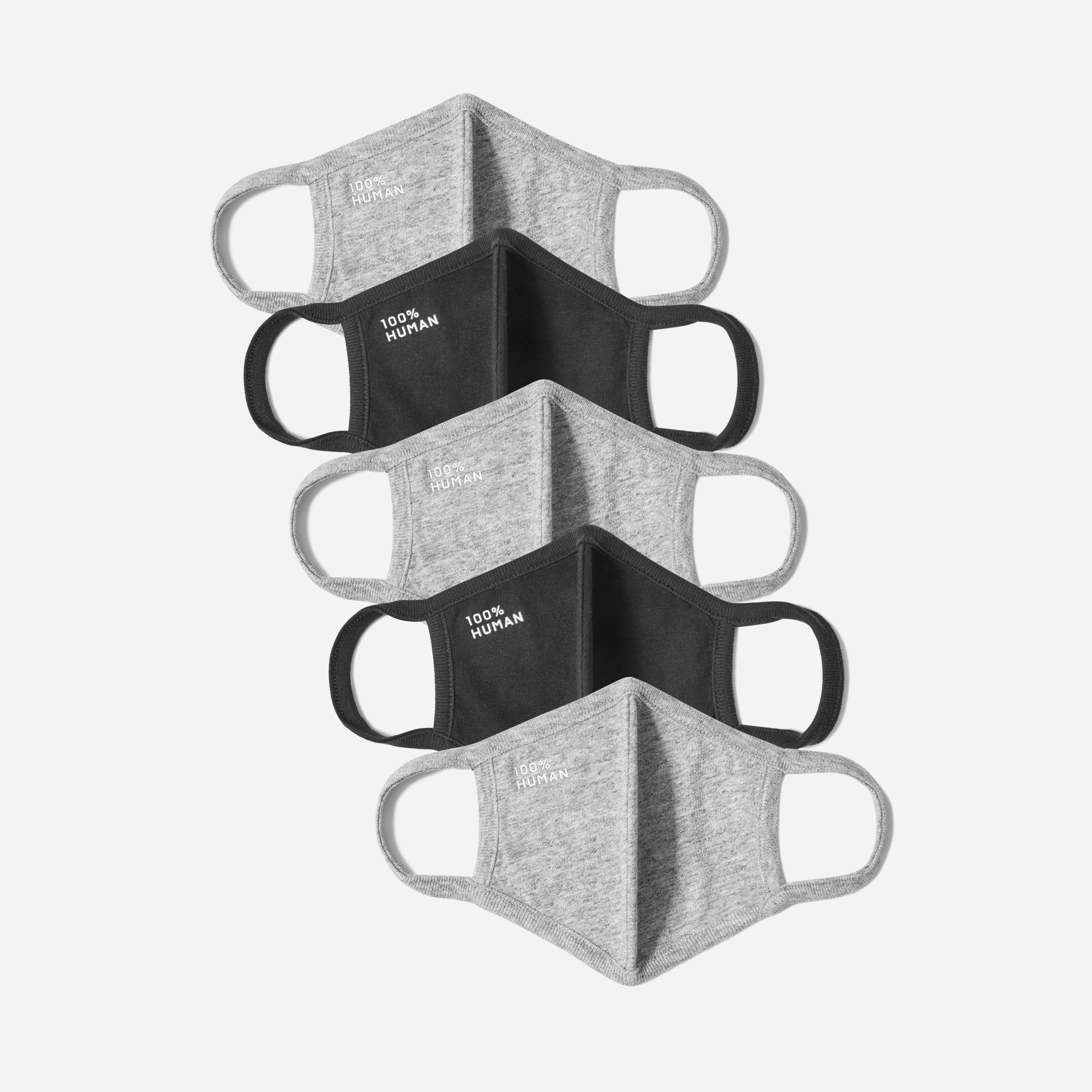 The 100 Human Face Mask 5Pack Grey / Black Everlane