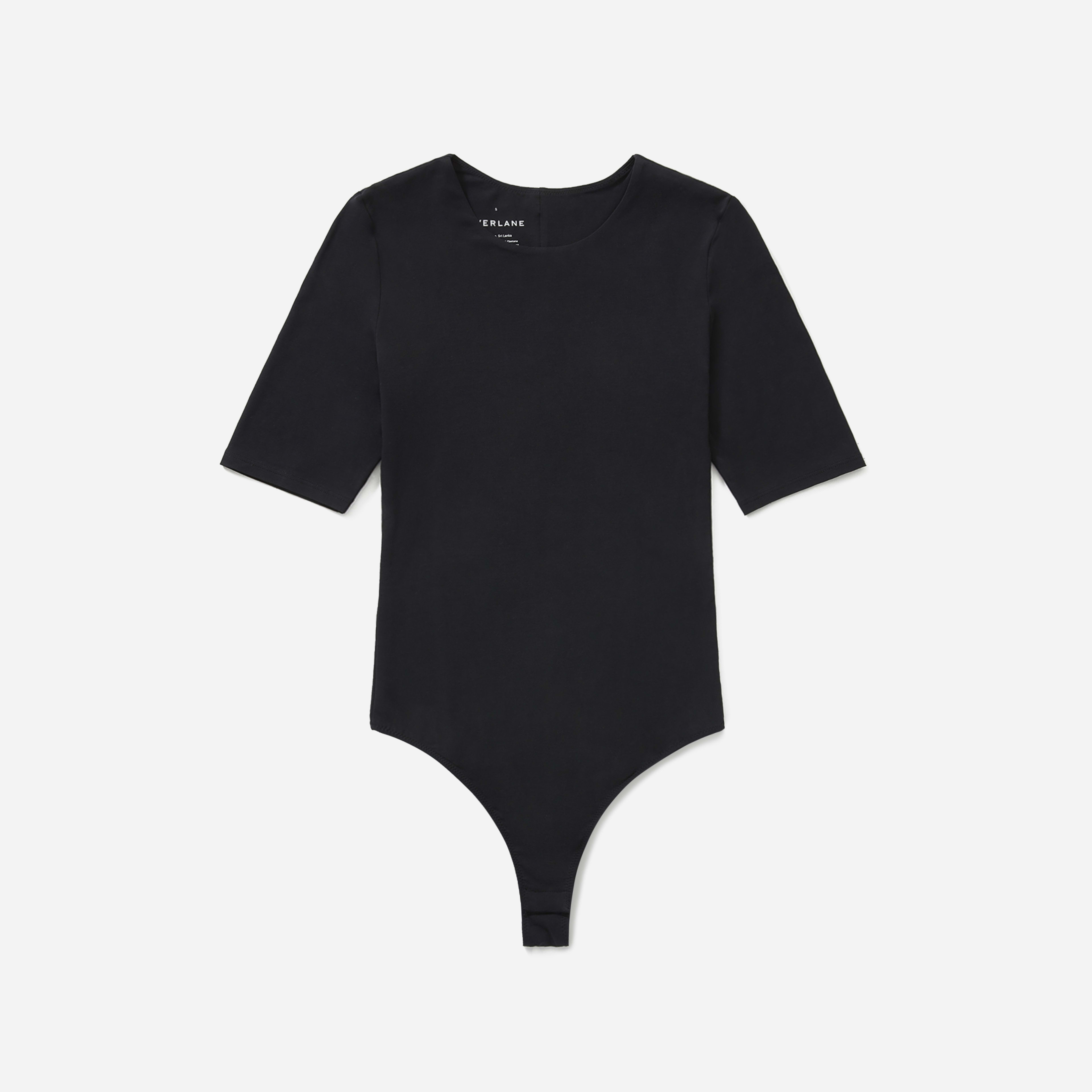 The Short-Sleeve Crew Neck Bodysuit Black – Everlane