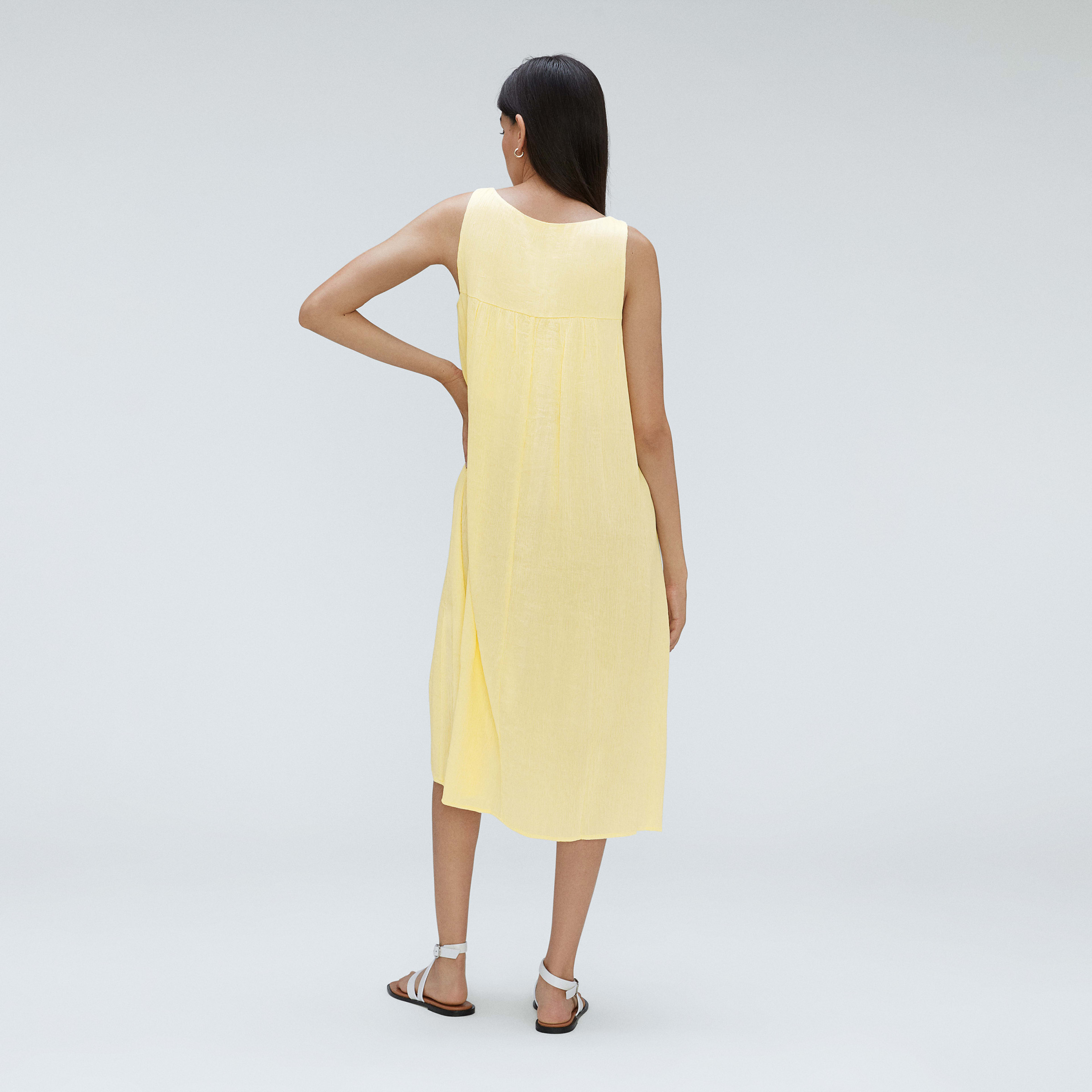 The Naia™ Ripple Tank Dress Pastel Yellow Everlane