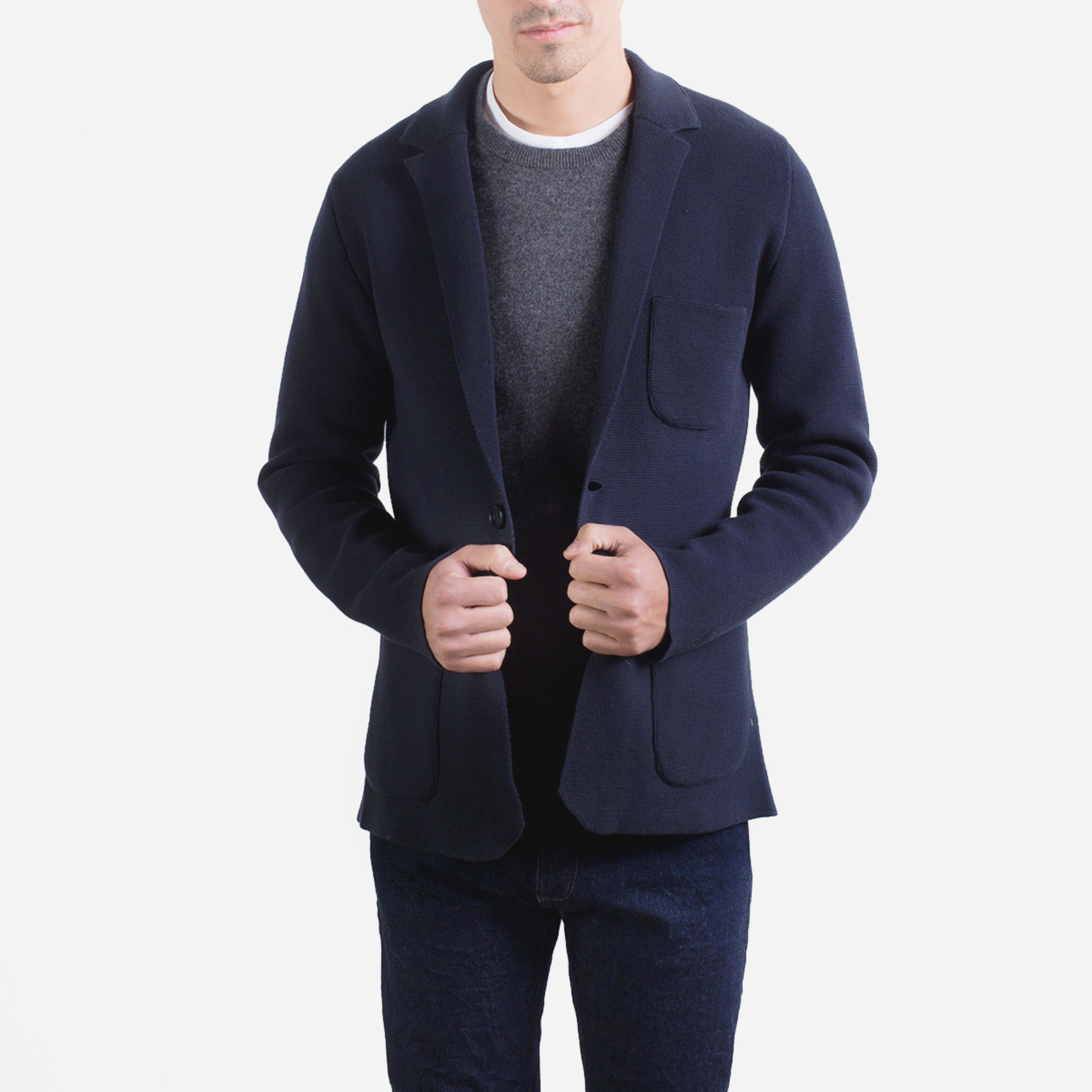 The Slim Sweater Blazer Navy Everlane