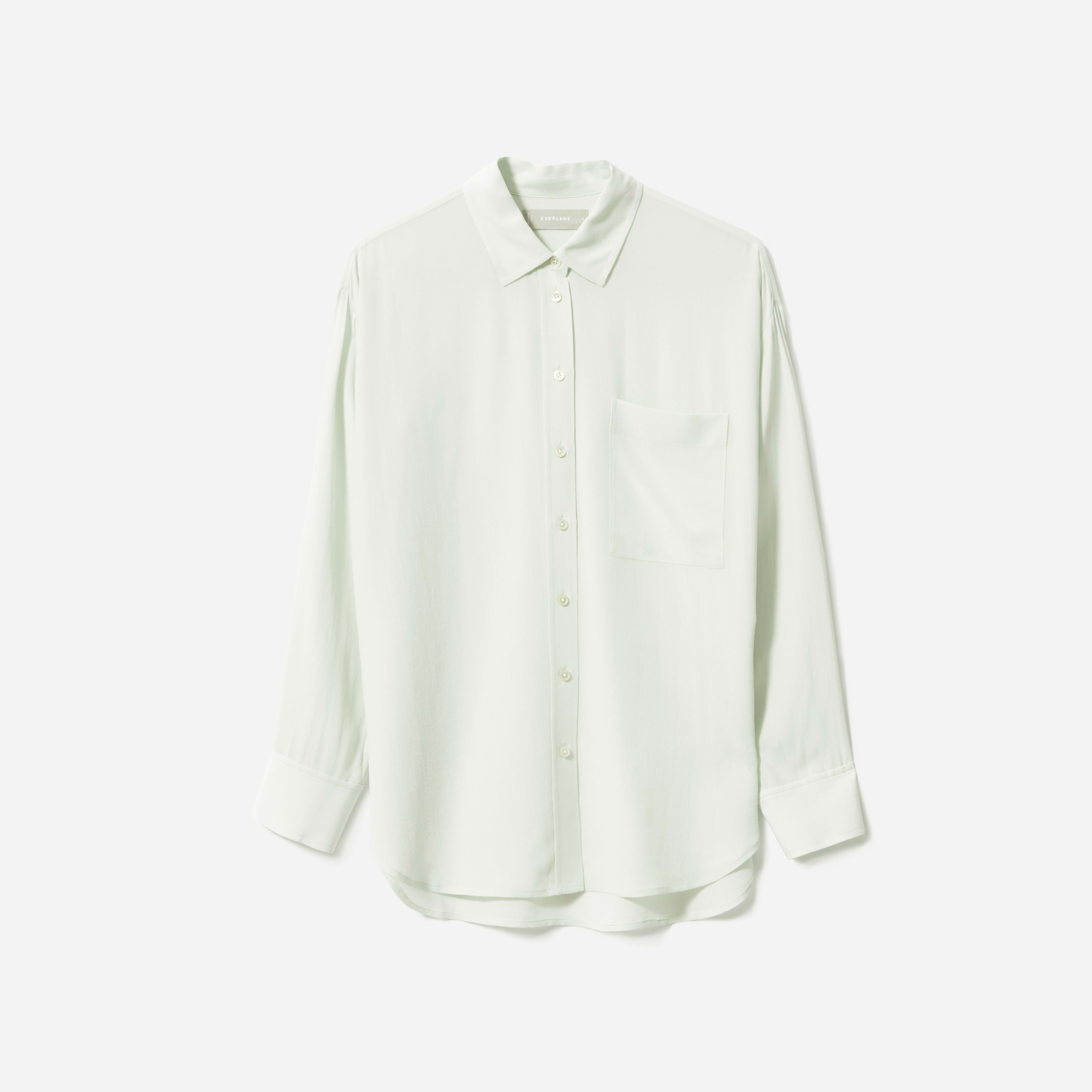 The Clean Silk Relaxed Shirt Mint – Everlane