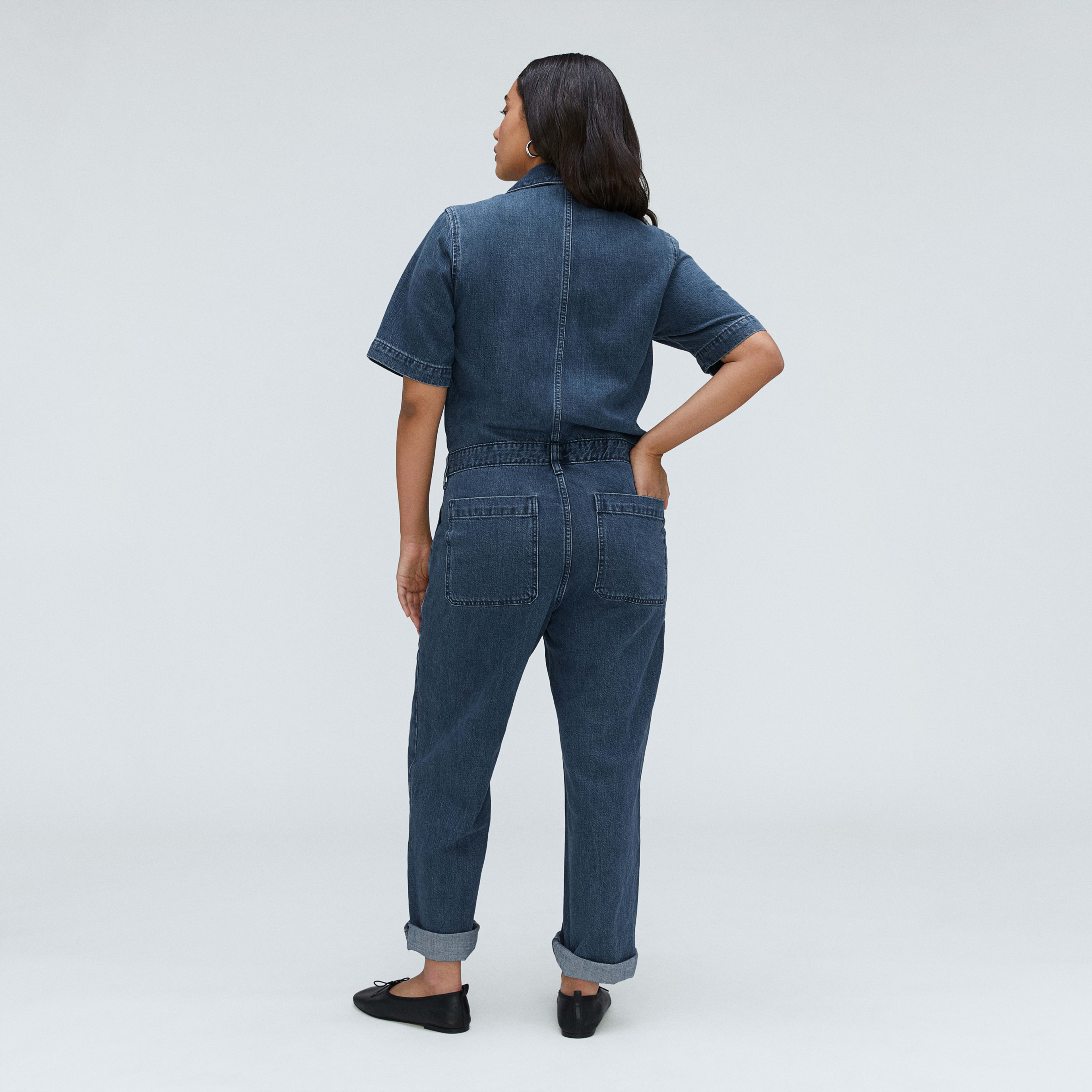 The Supersoft Jean Coverall Work Blue Everlane