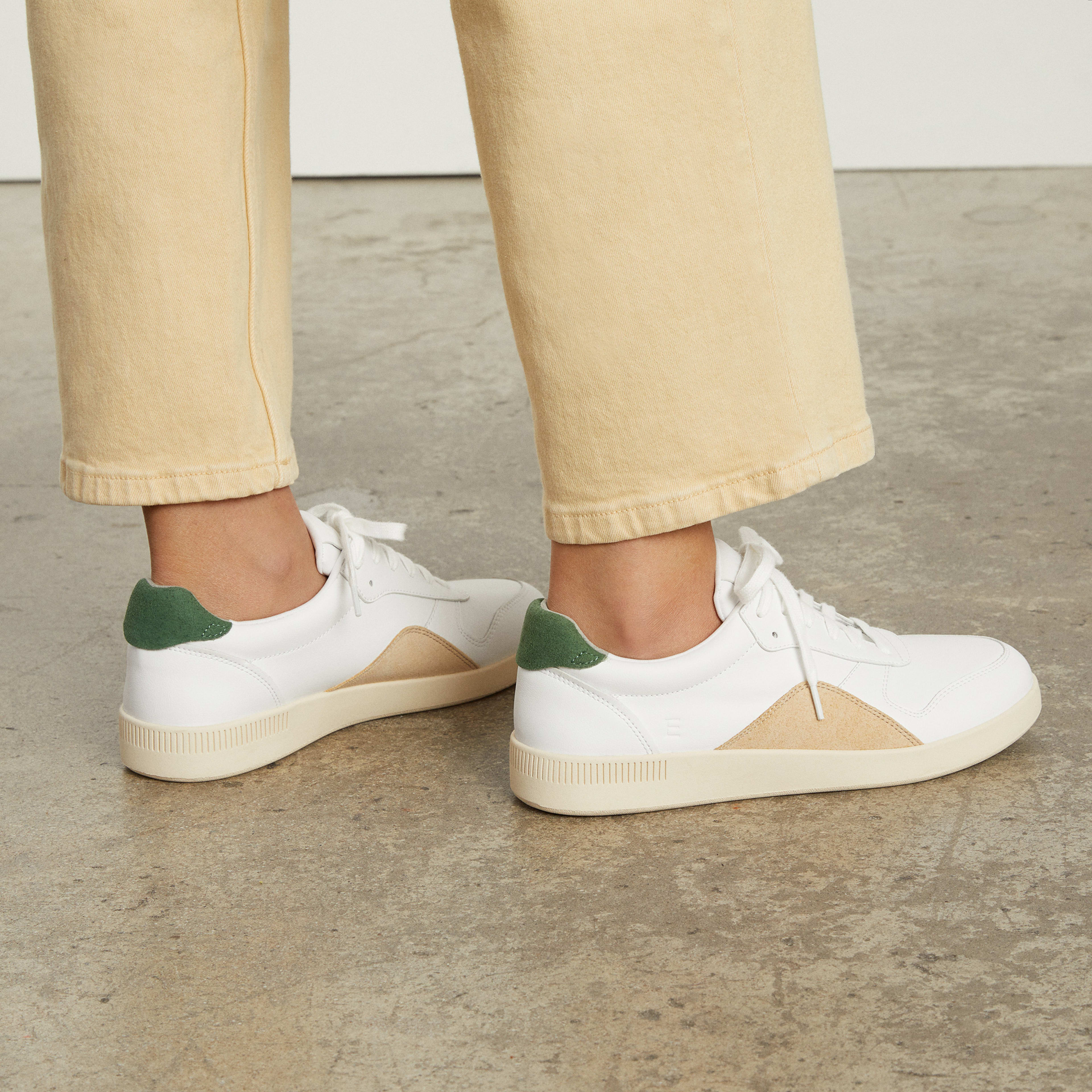 The ReLeather Court Sneaker Canvas / Green Everlane