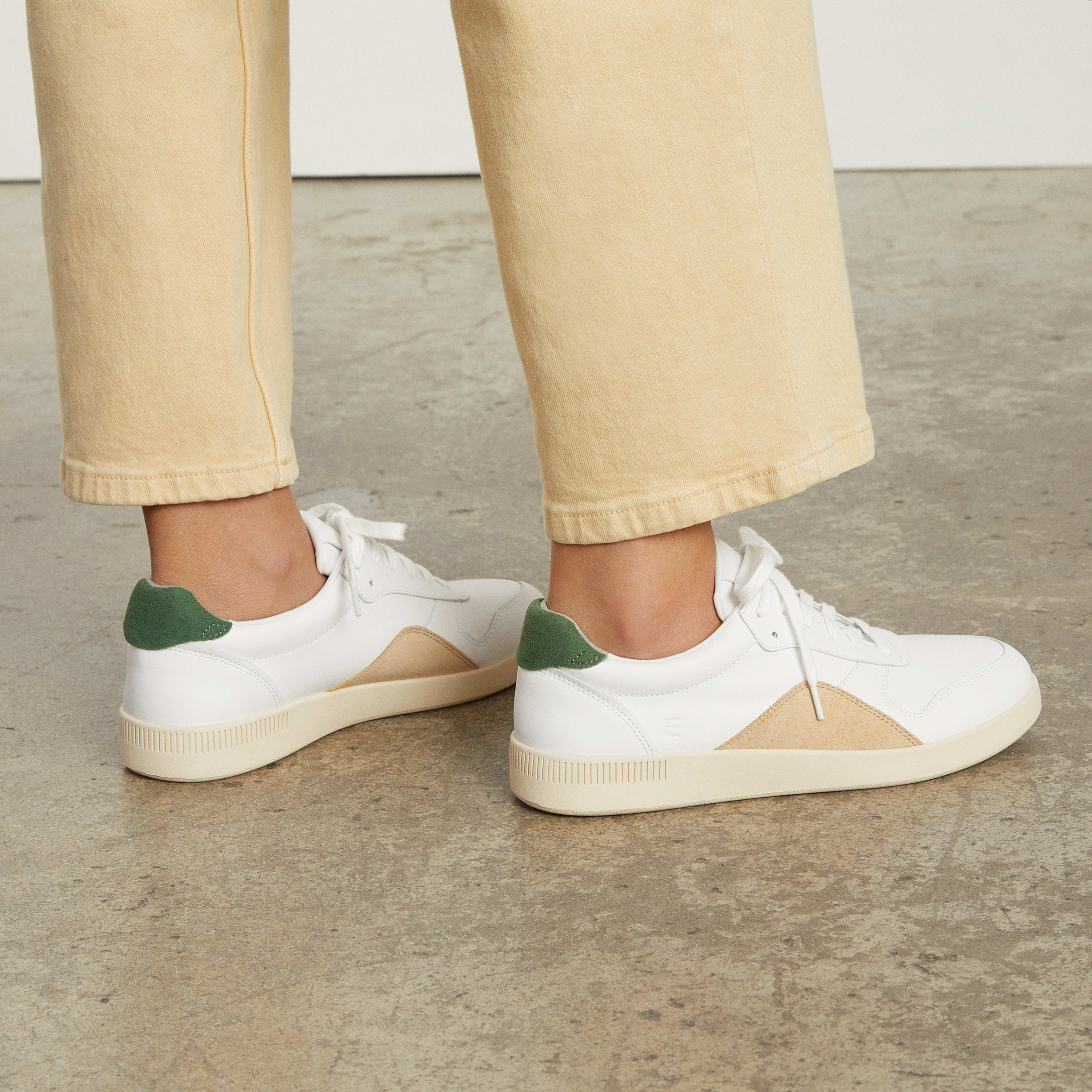 The ReLeather Court Sneaker Canvas / Green Everlane