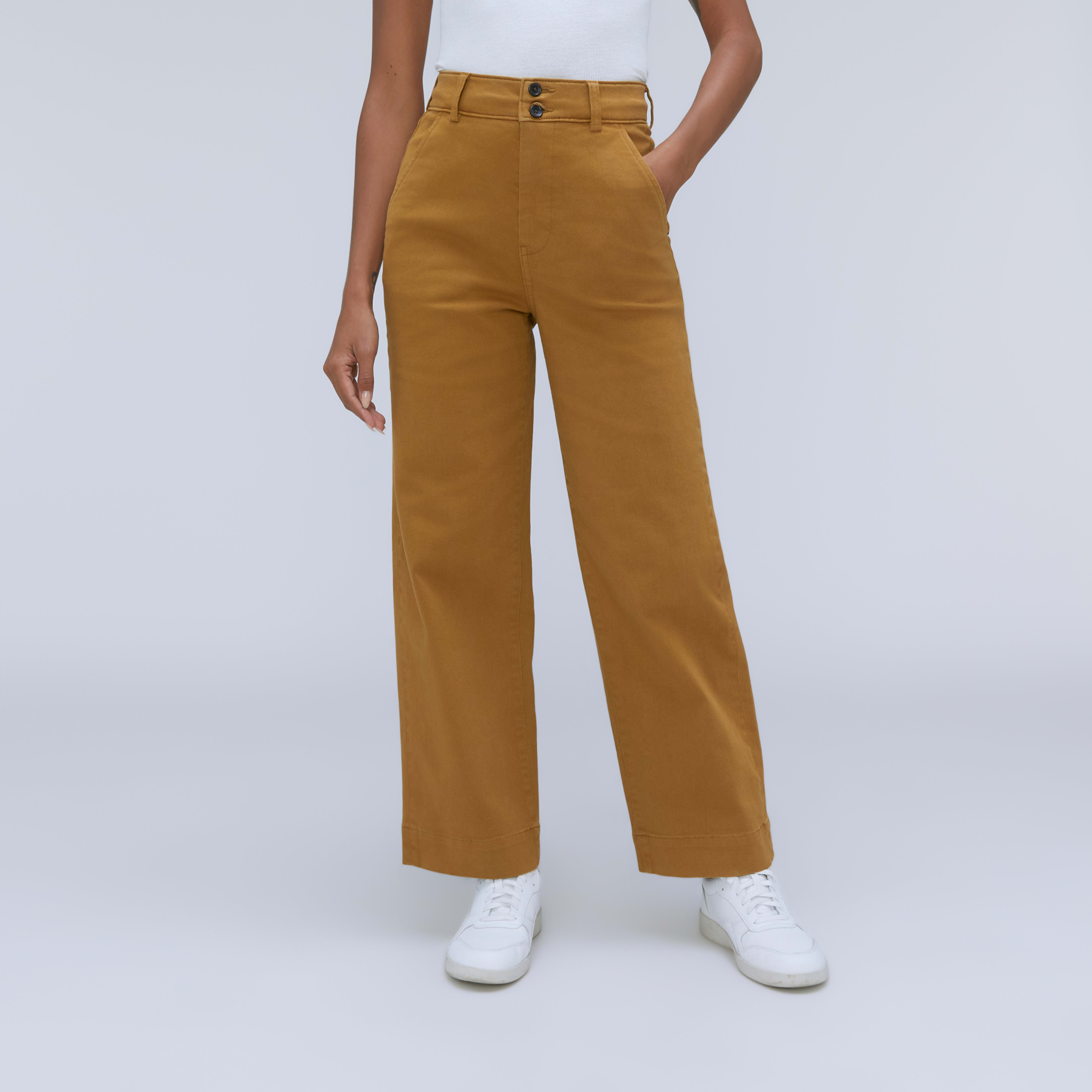 The Organic Wide-Leg Pant Tapenade – Everlane