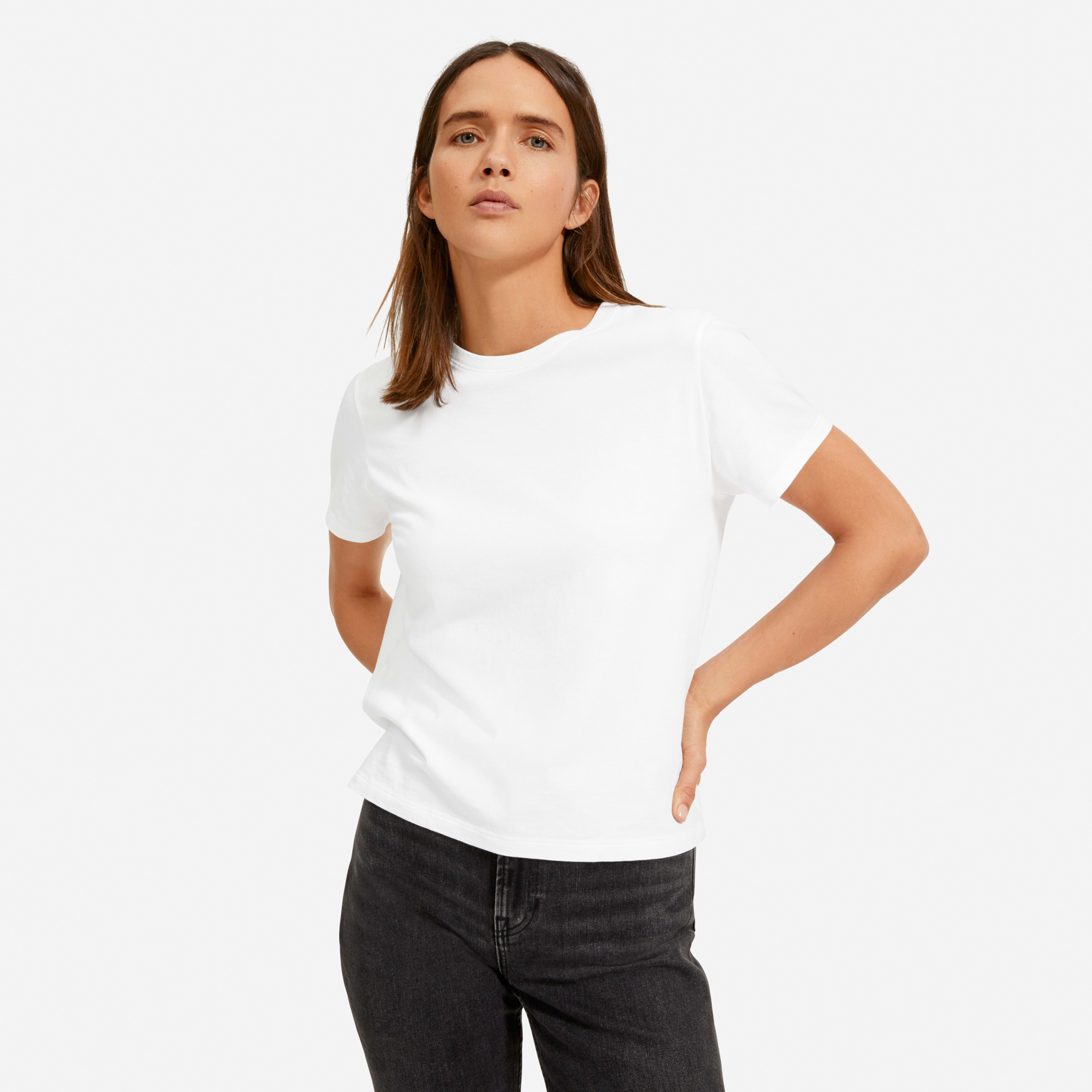 White box t shirt women's clearance