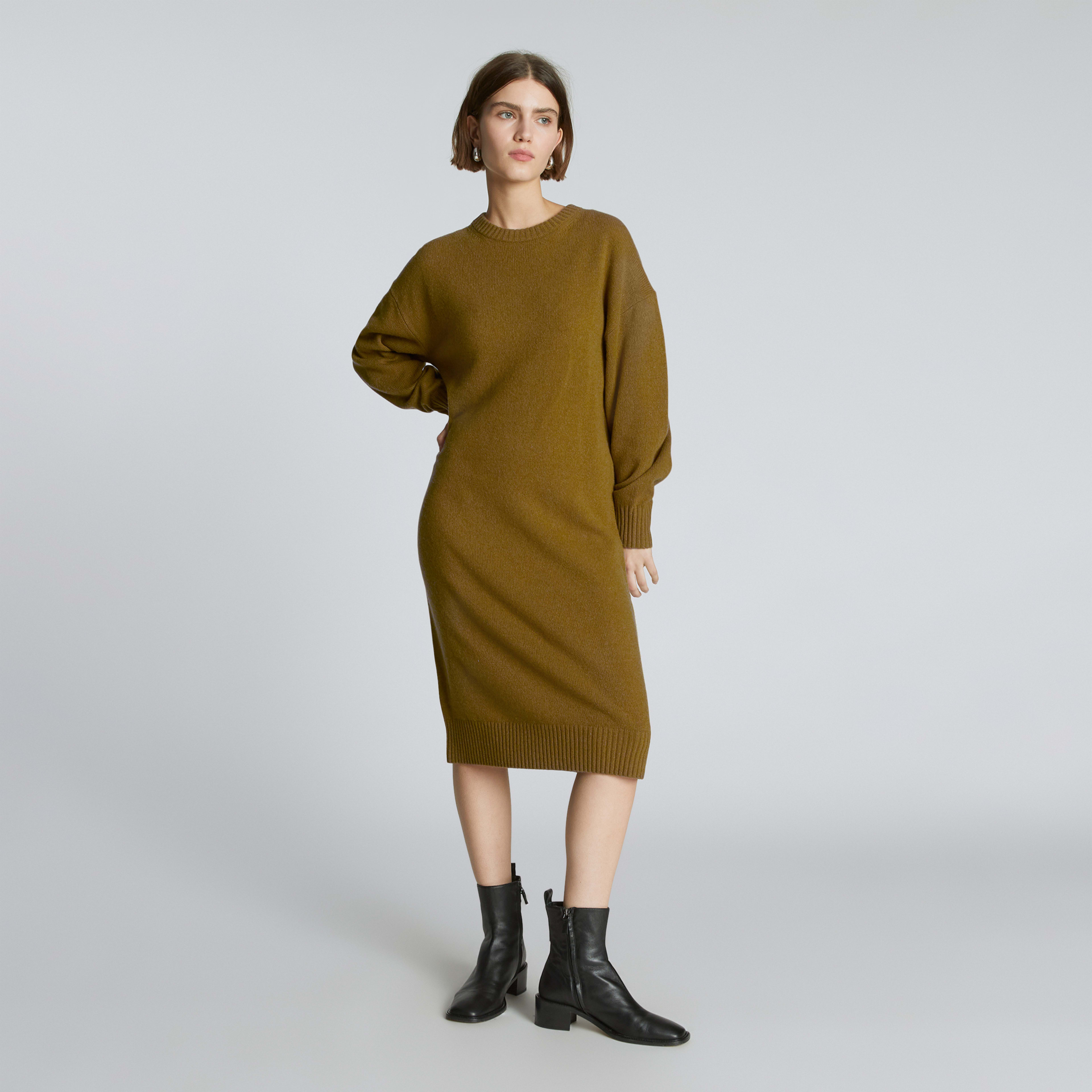 Women's Cashmere Midi Dress by Everlane in Tapenade, Size XXS