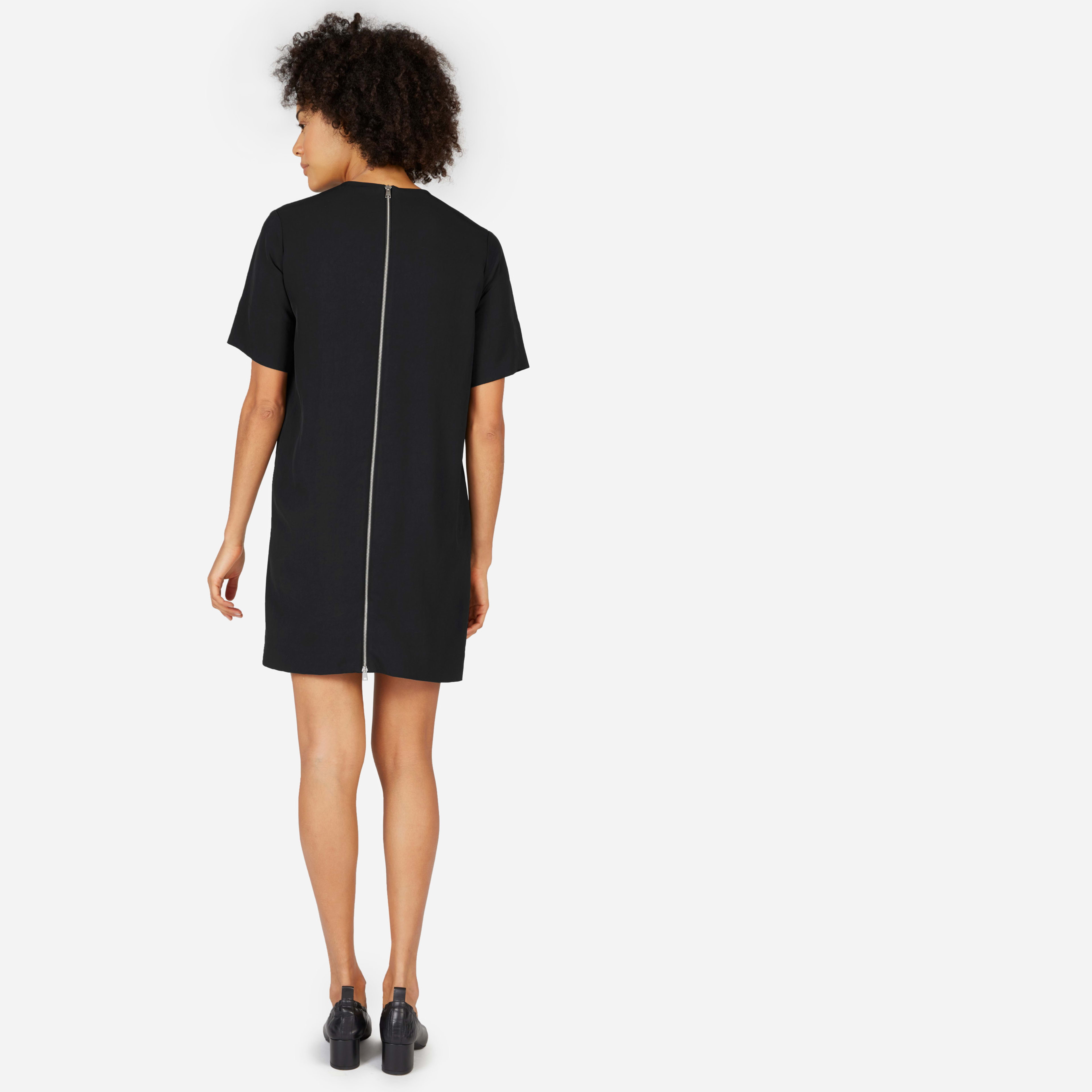 The Japanese GoWeave Zip Tee Dress Black Everlane