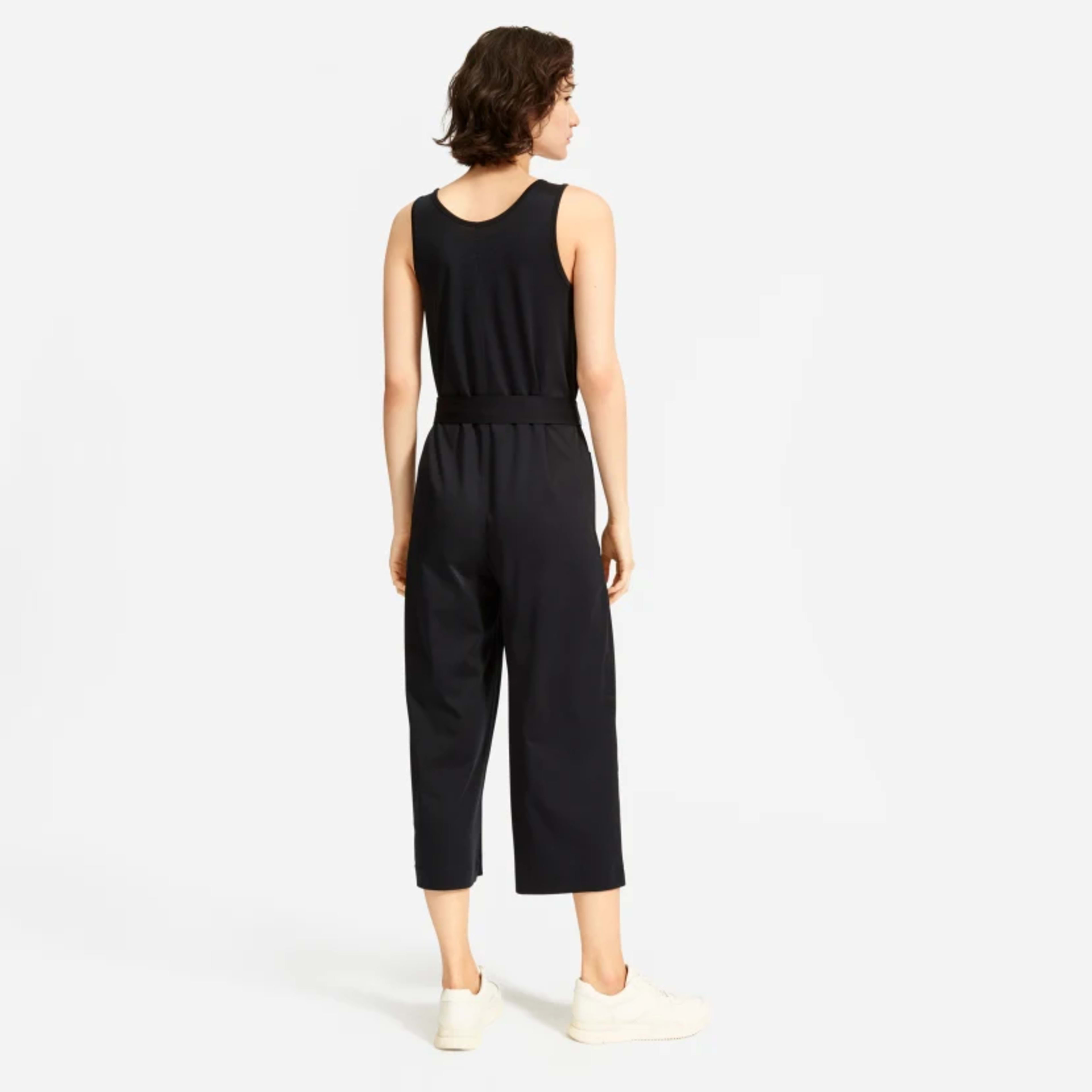 The Luxe Cotton Jumpsuit Black Everlane