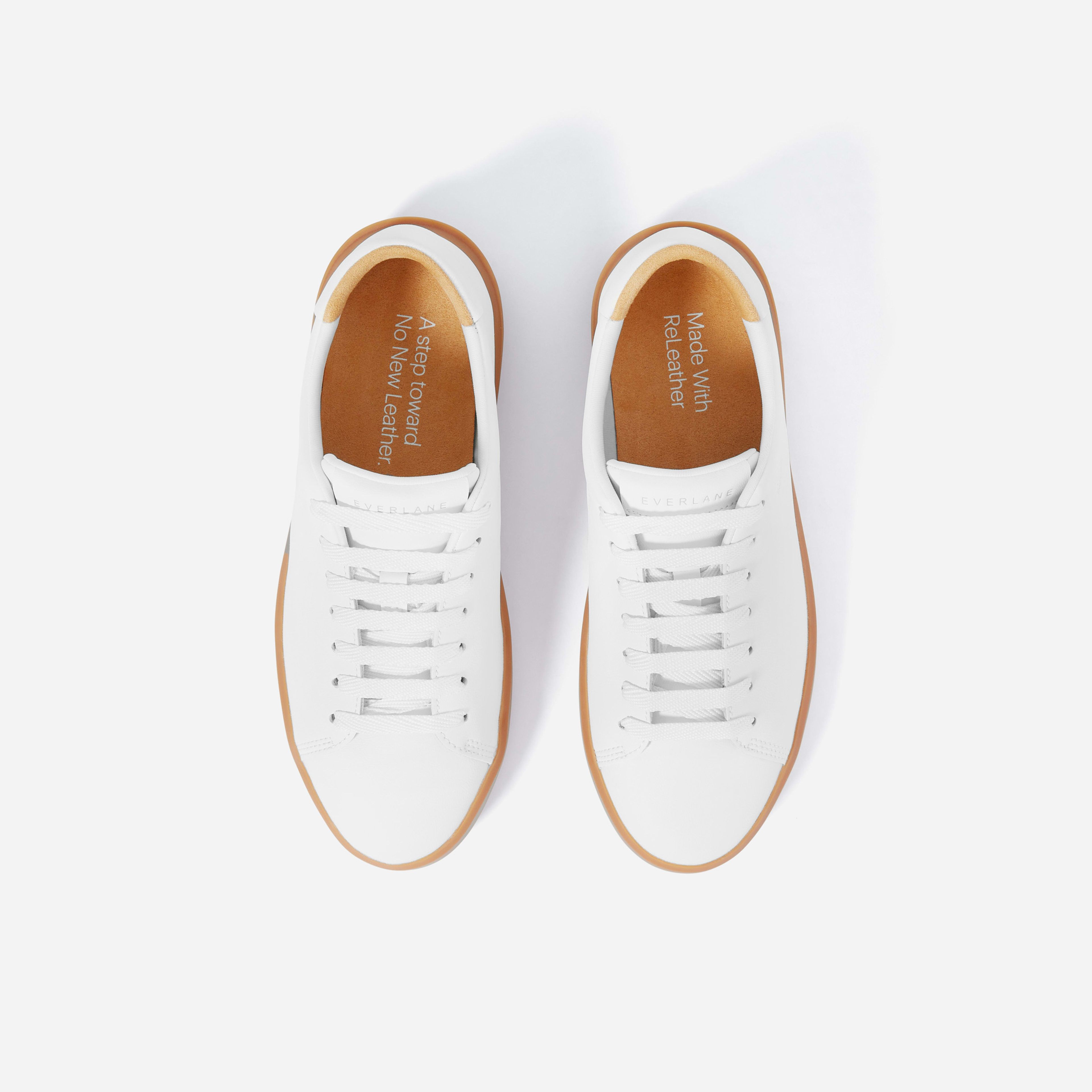 The ReLeather® Tennis Shoe White / Gum Sole Everlane