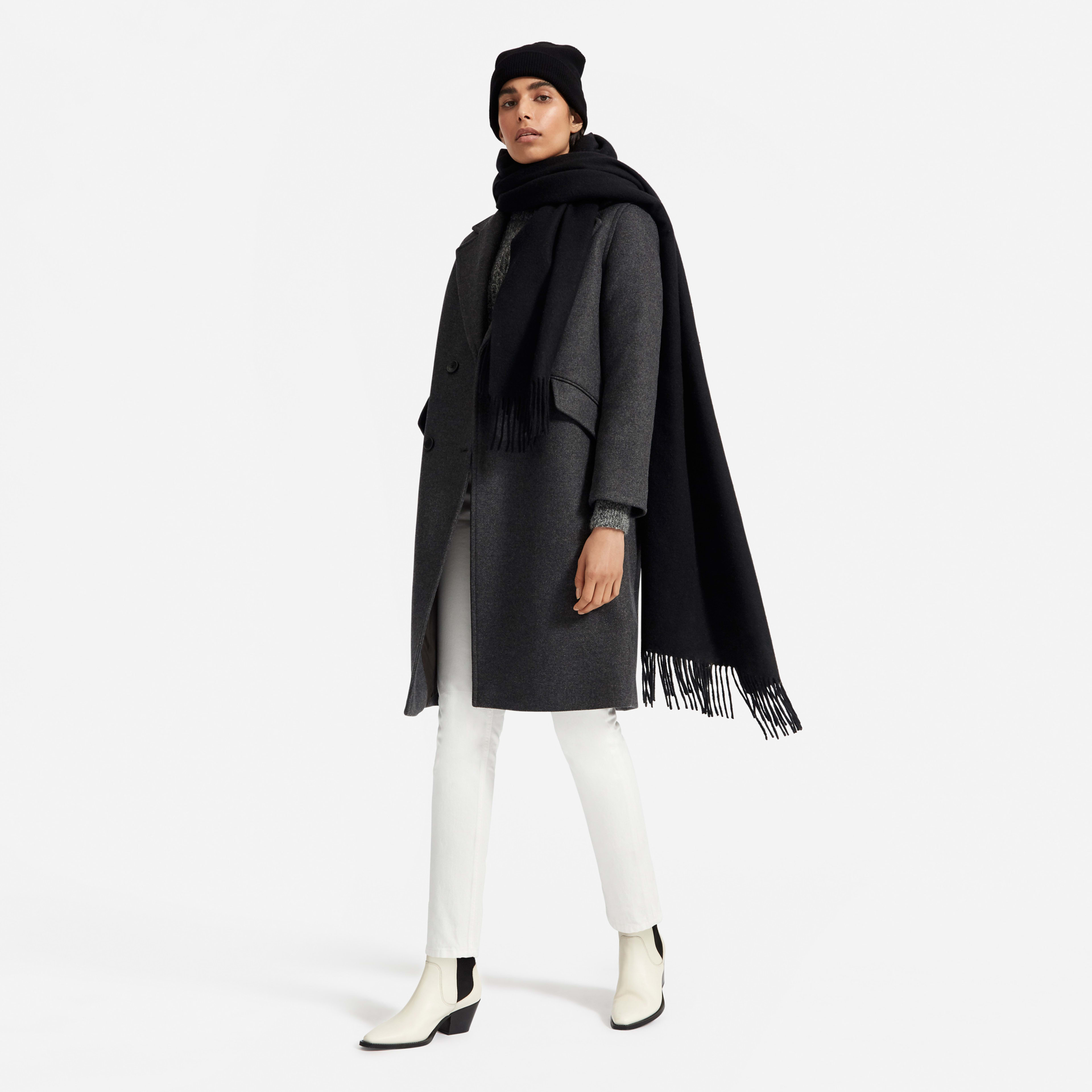 The WoolCashmere Blanket Scarf Black Everlane