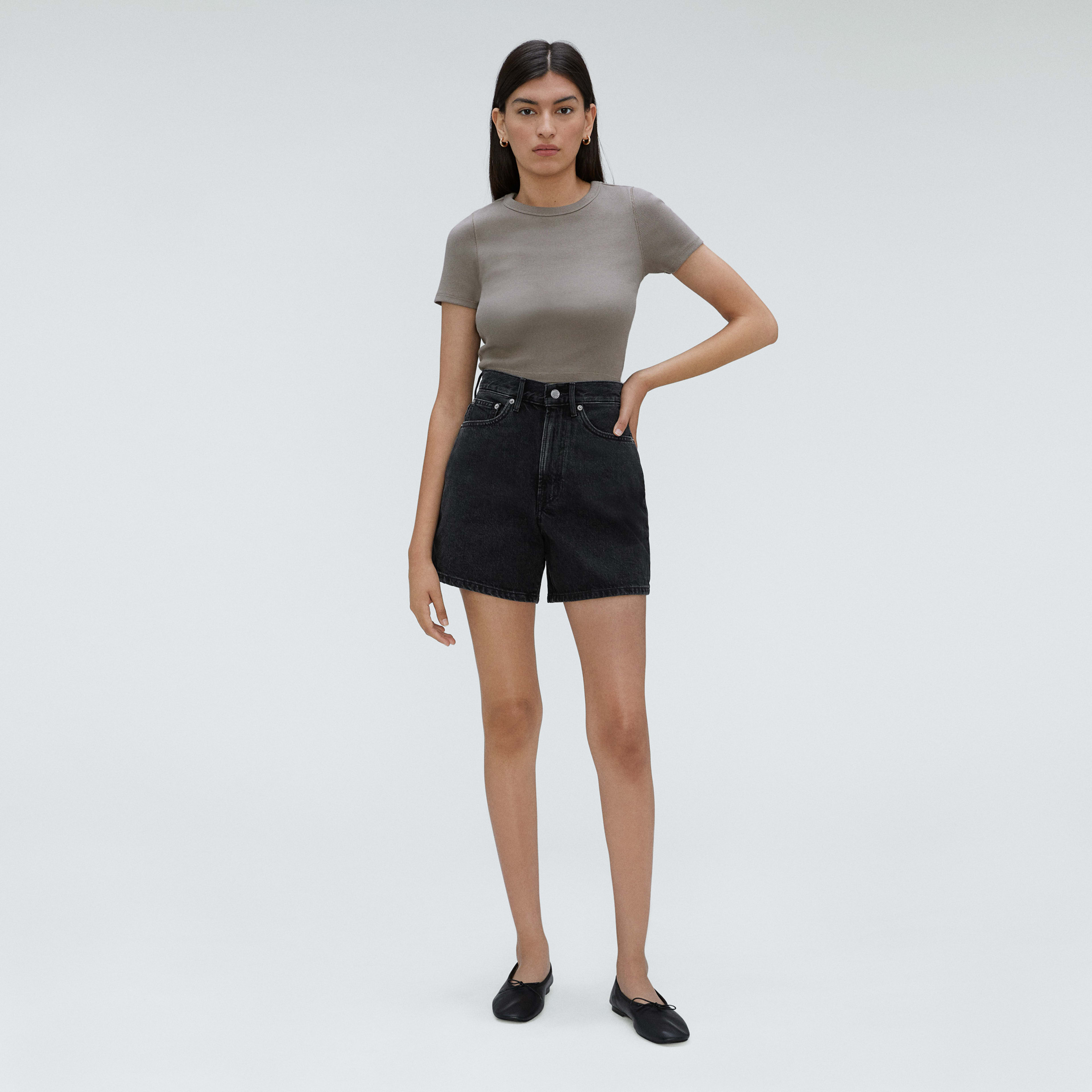 The ALine Denim Short Storm Black Everlane