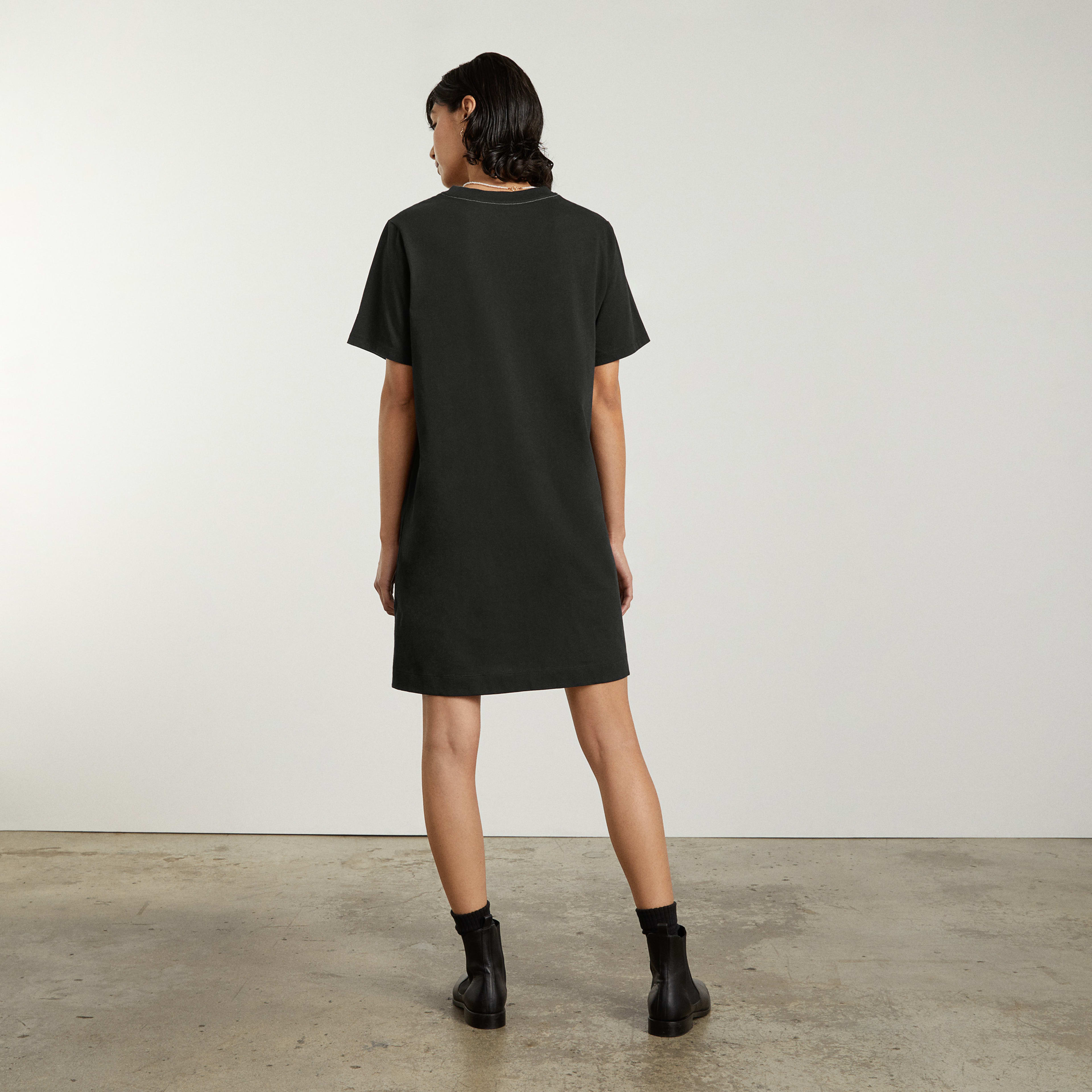 The Organic Cotton Weekend Tee Dress Black Everlane