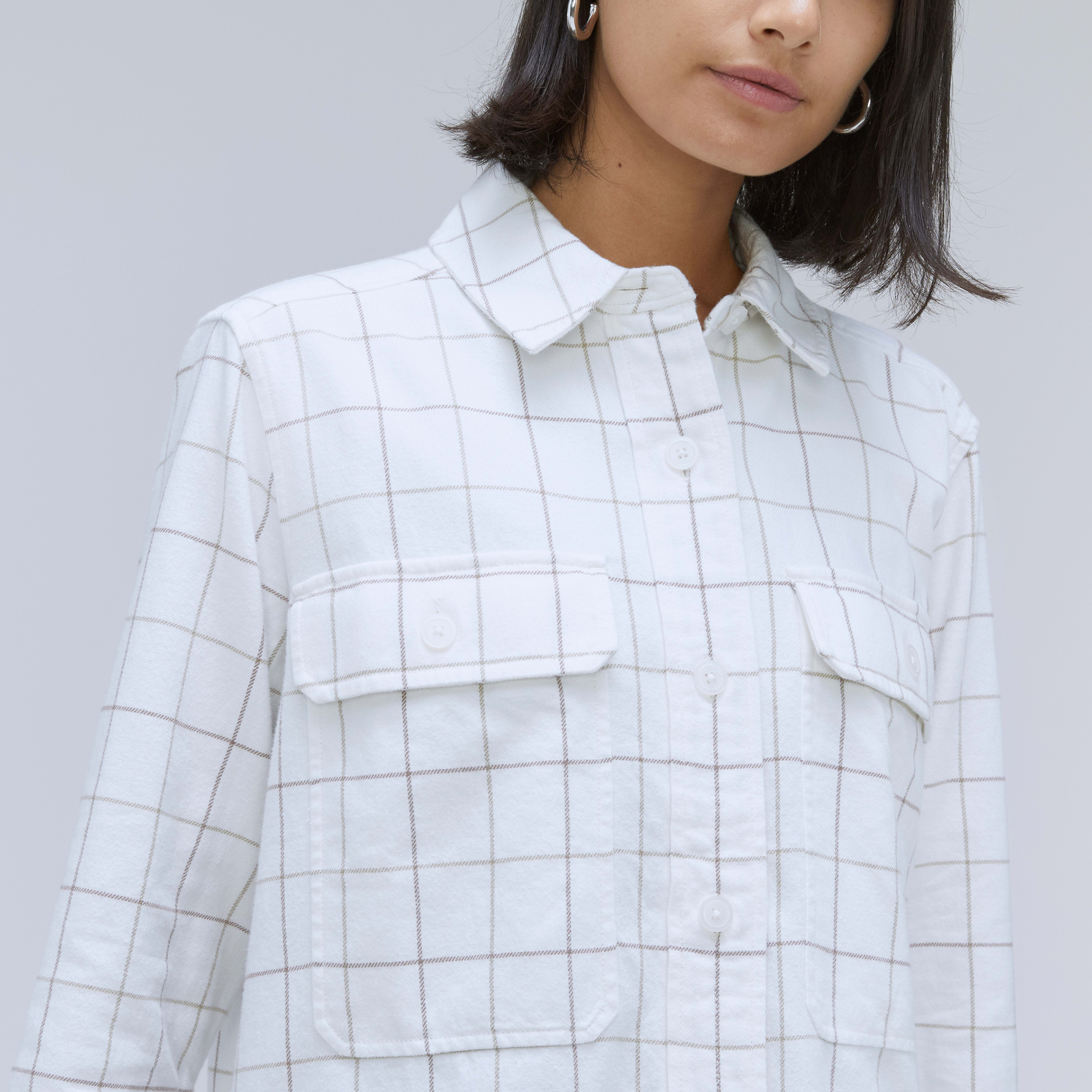 The Classic Cotton Flannel Shirt Canvas Tan Plaid Everlane