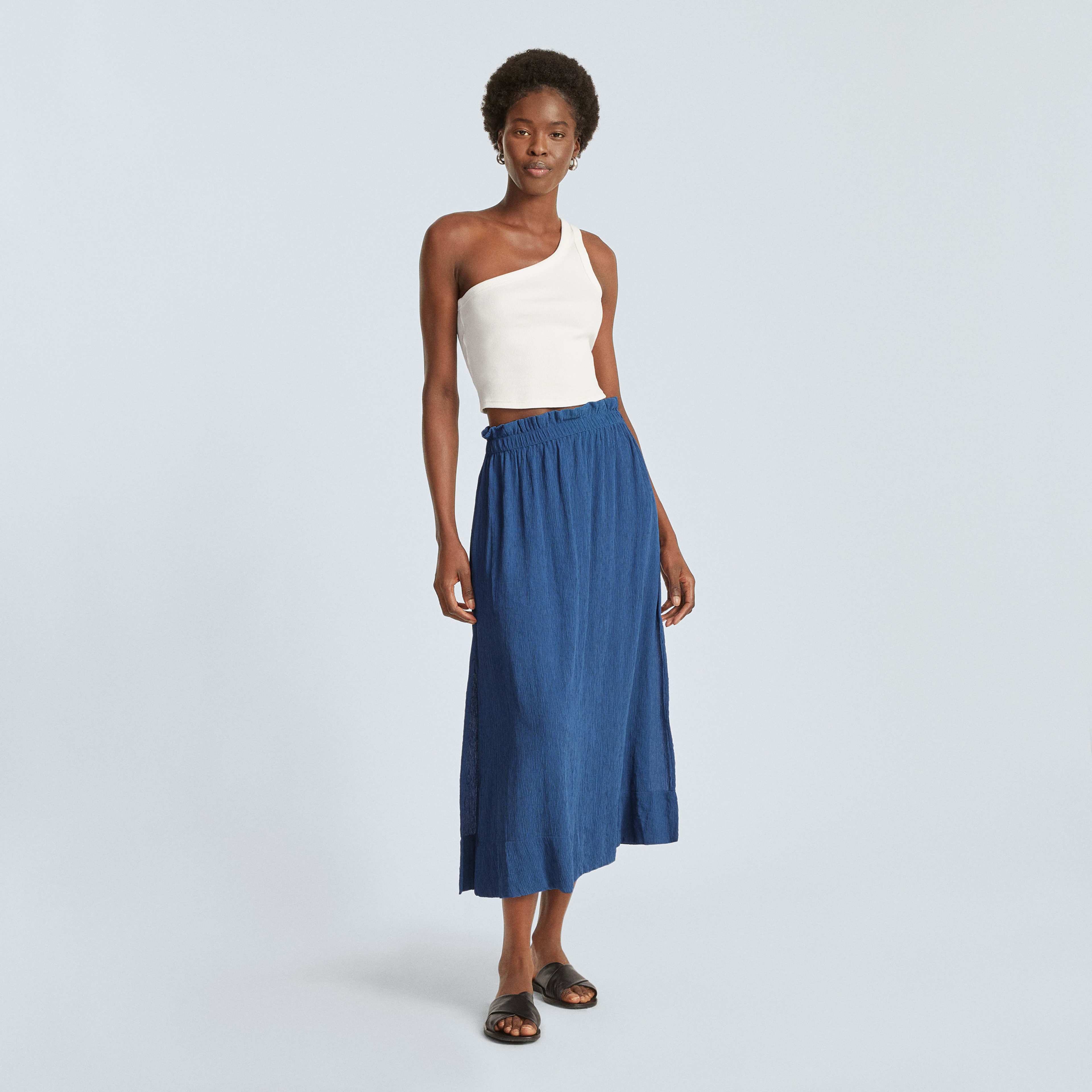 The Naia™ Ripple Skirt Deep Blue Everlane