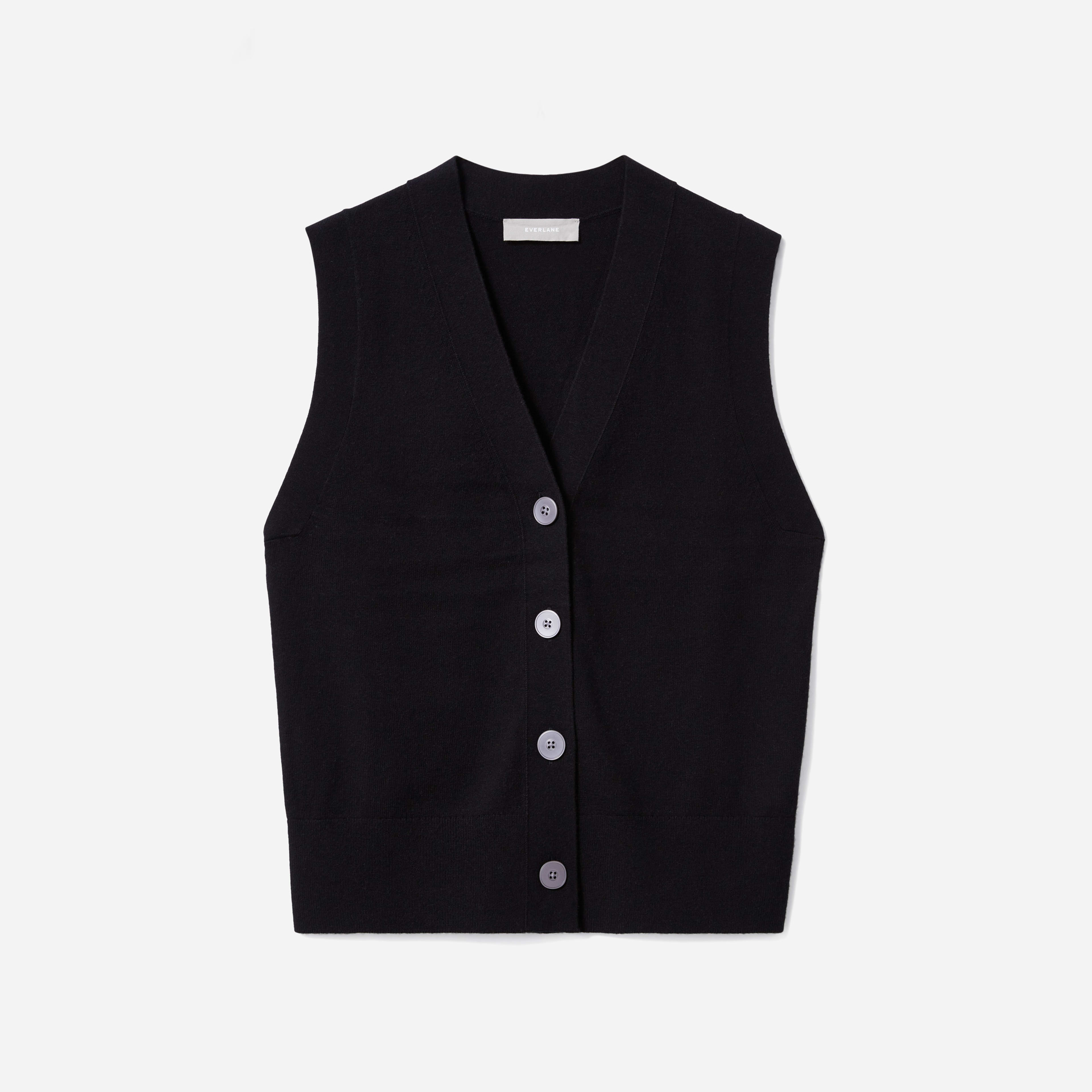 The CottonMerino Sweater Vest Black Everlane