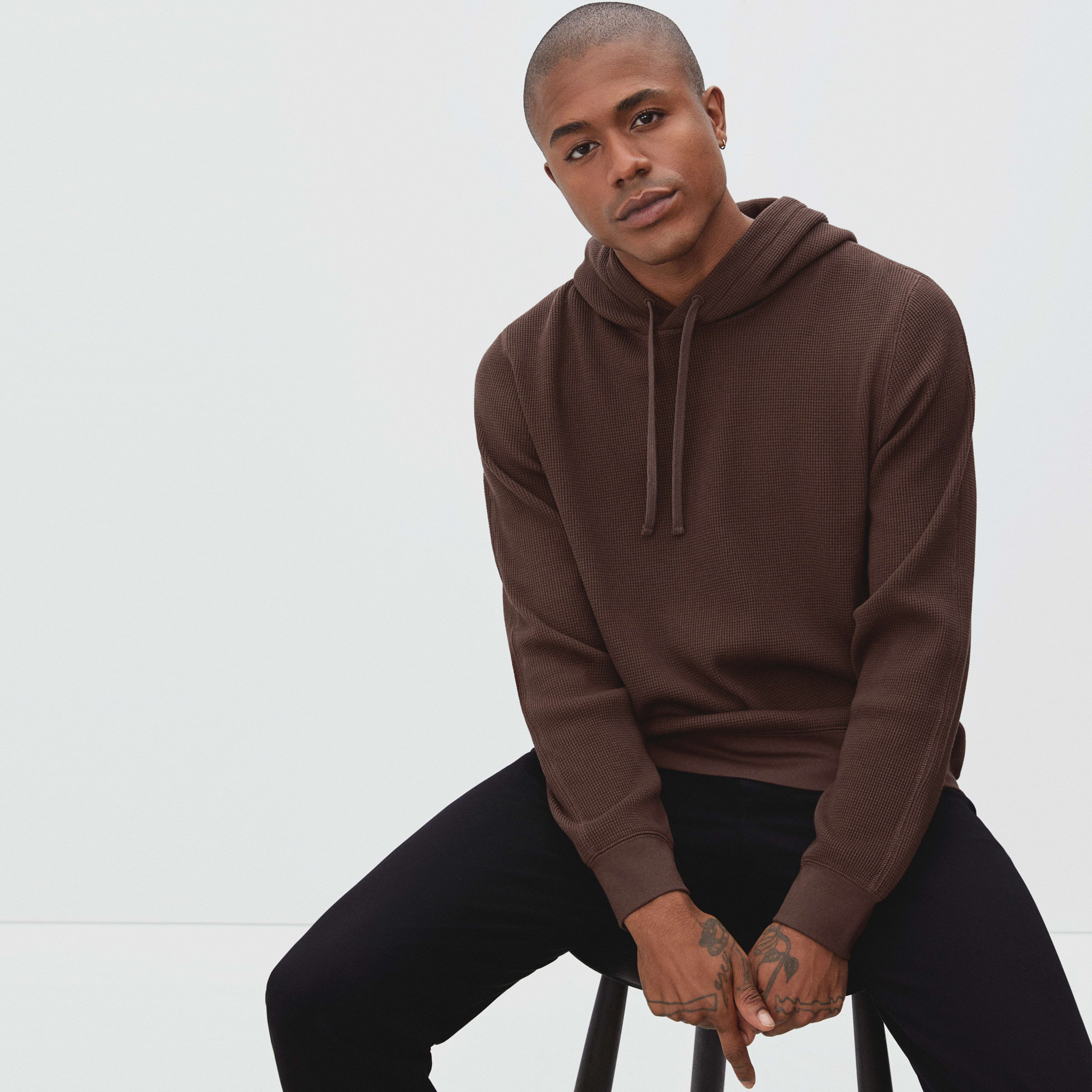 everlane waffle knit hoodie