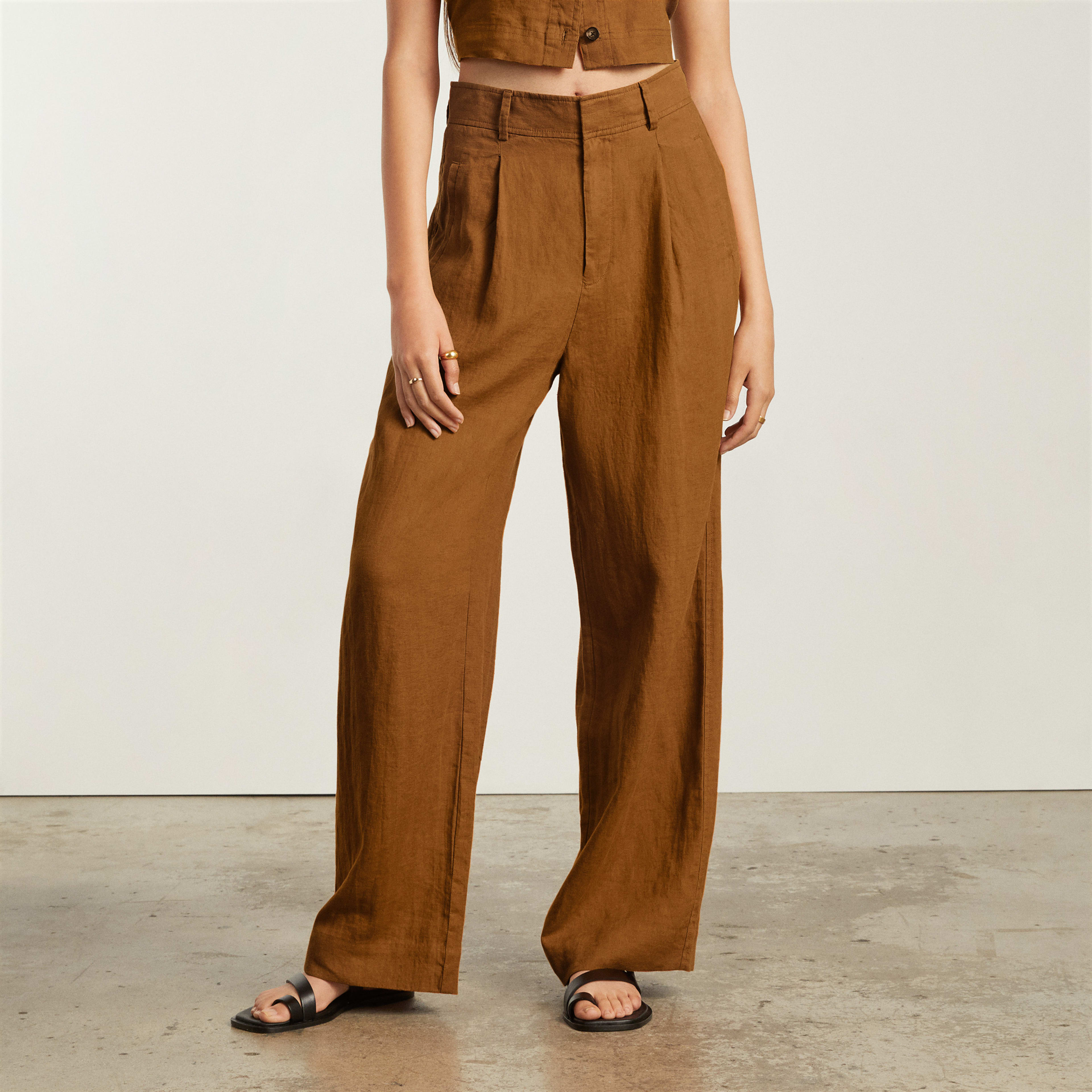 The Linen WayHigh® Drape Pant Tawny Brown Everlane