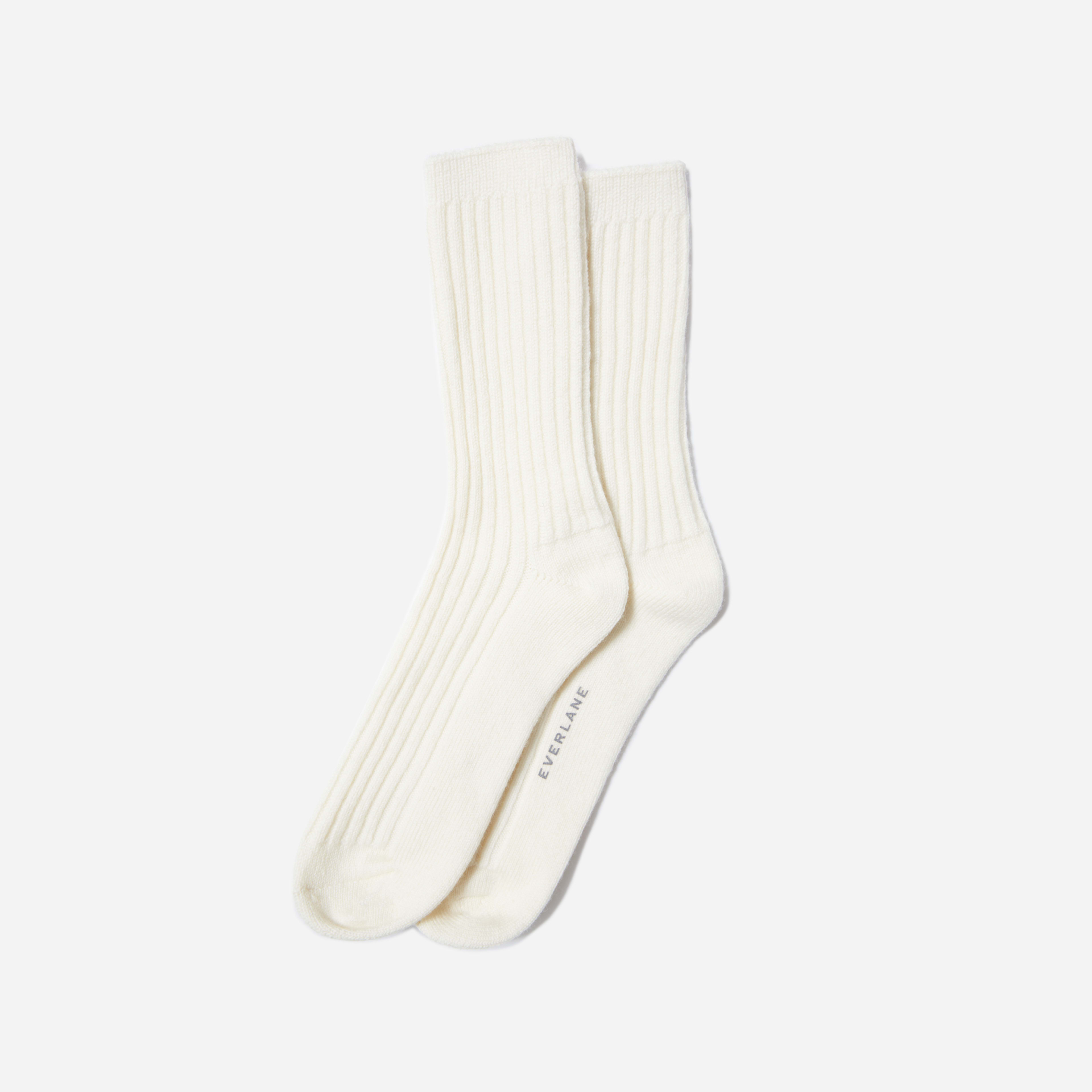 The Ribbed WoolCashmere Sock Bone Everlane