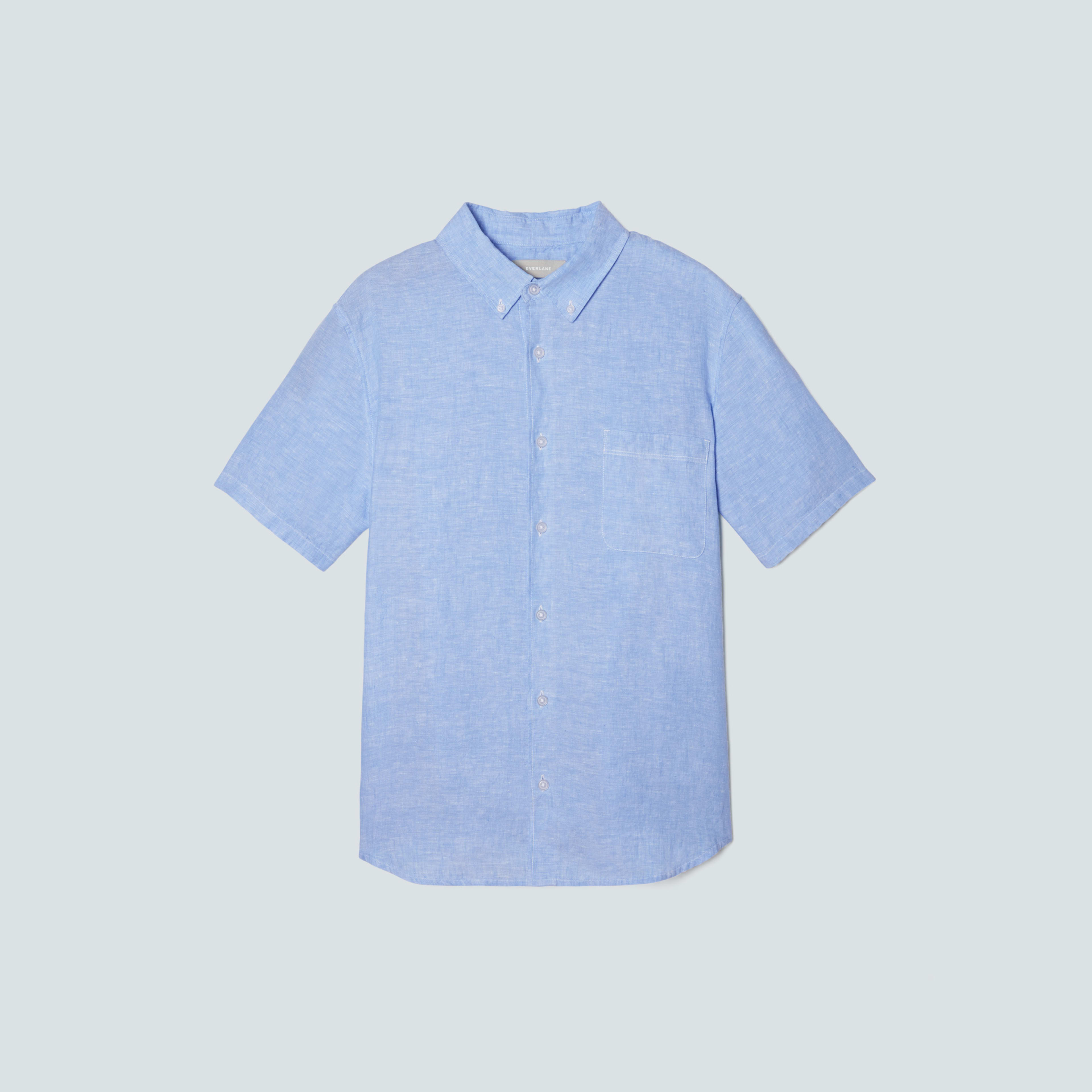 The Linen Short-Sleeve Standard Fit Shirt Light Blue – Everlane