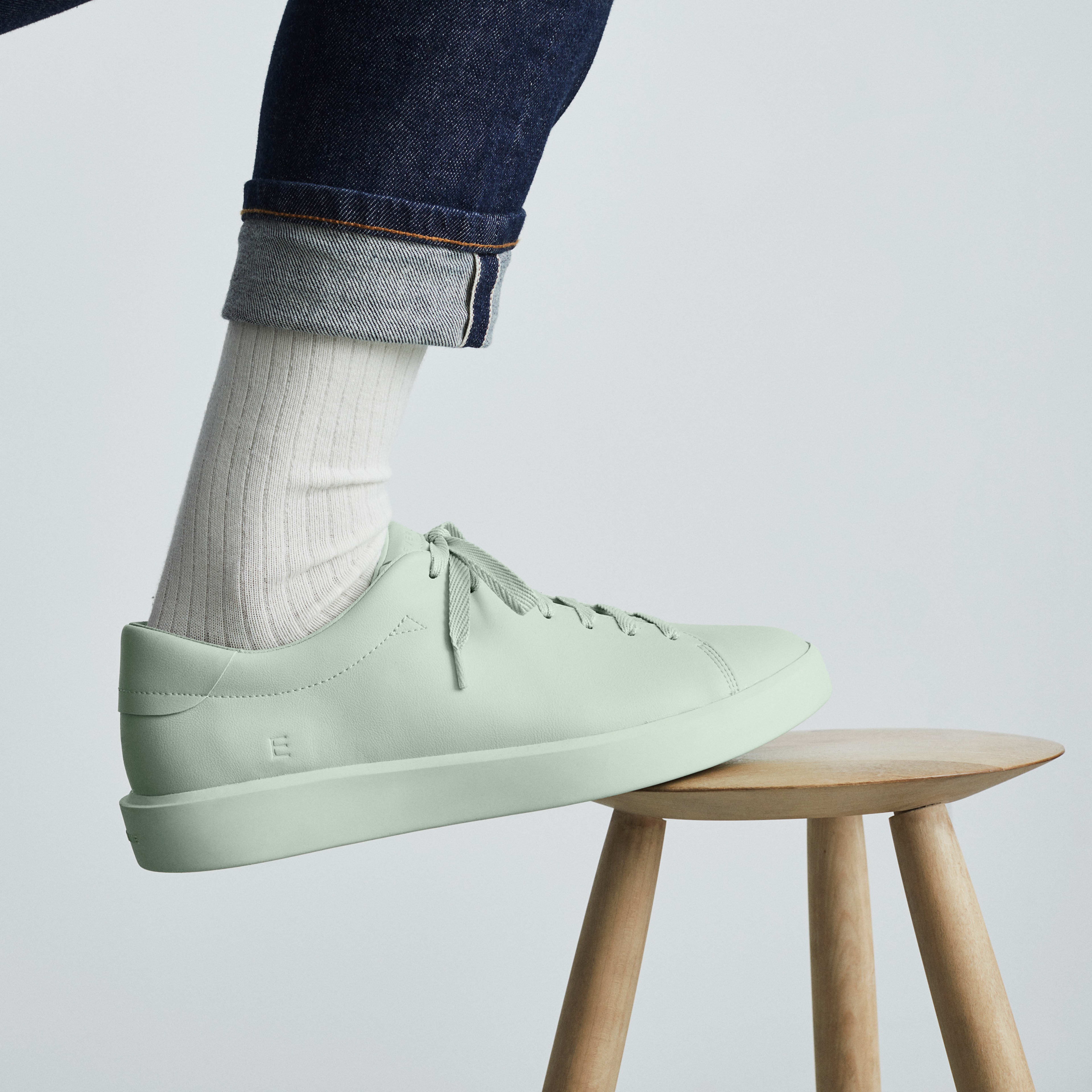 The ReLeather Tennis Shoe Lily Green Everlane