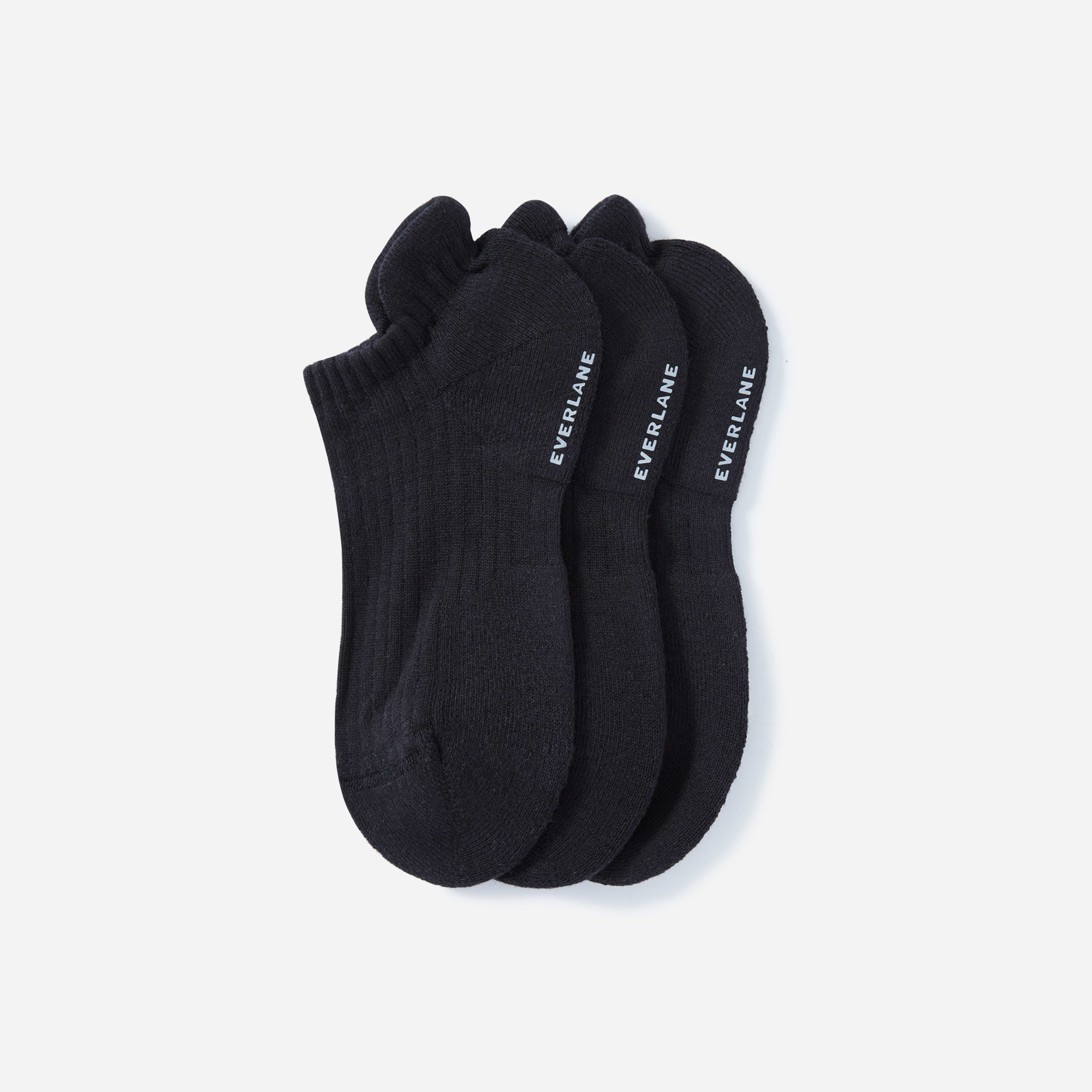 The Organic Cotton Ankle Sock 3Pack Black Everlane