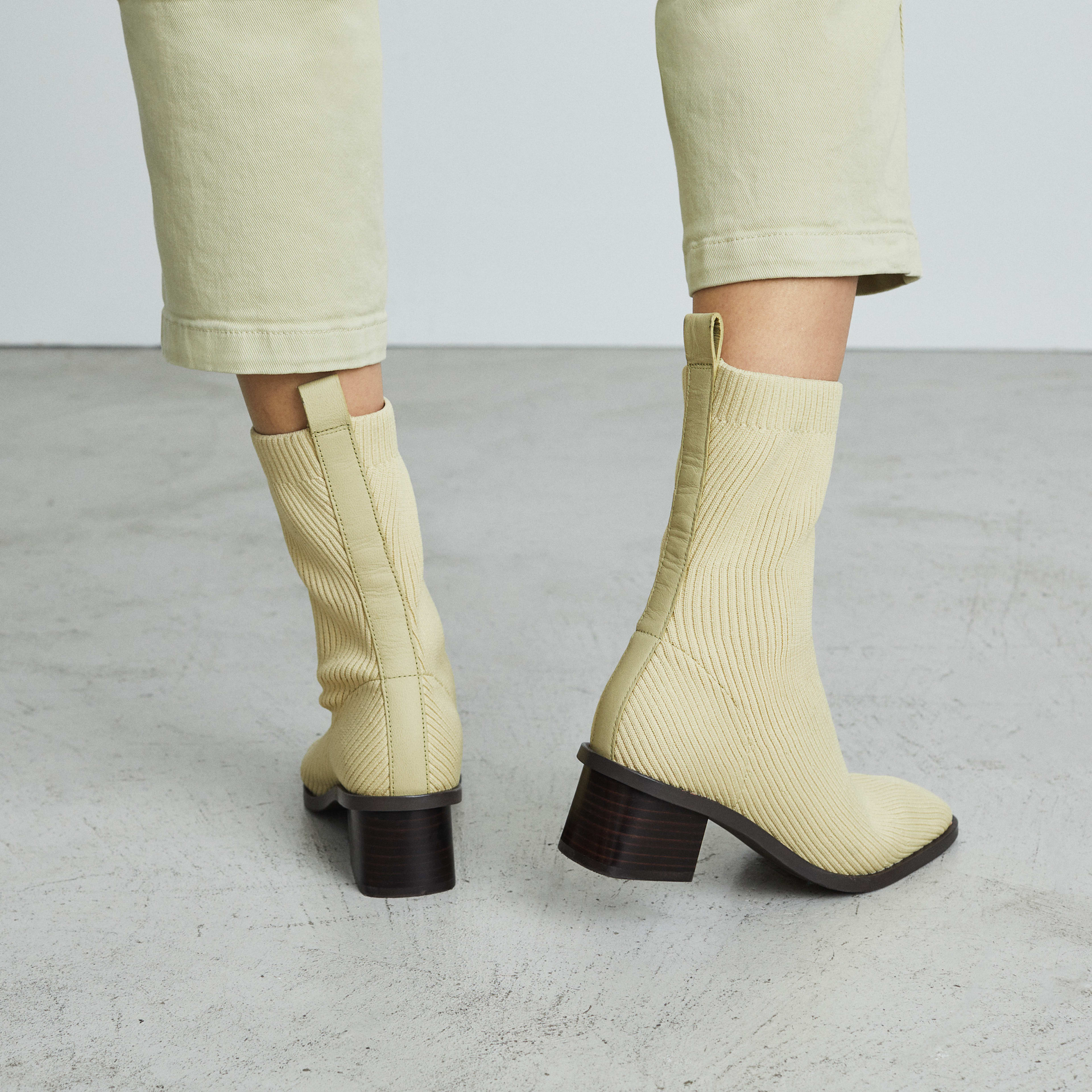 The HighAnkle Glove Boot in ReKnit Pale Yellow Everlane