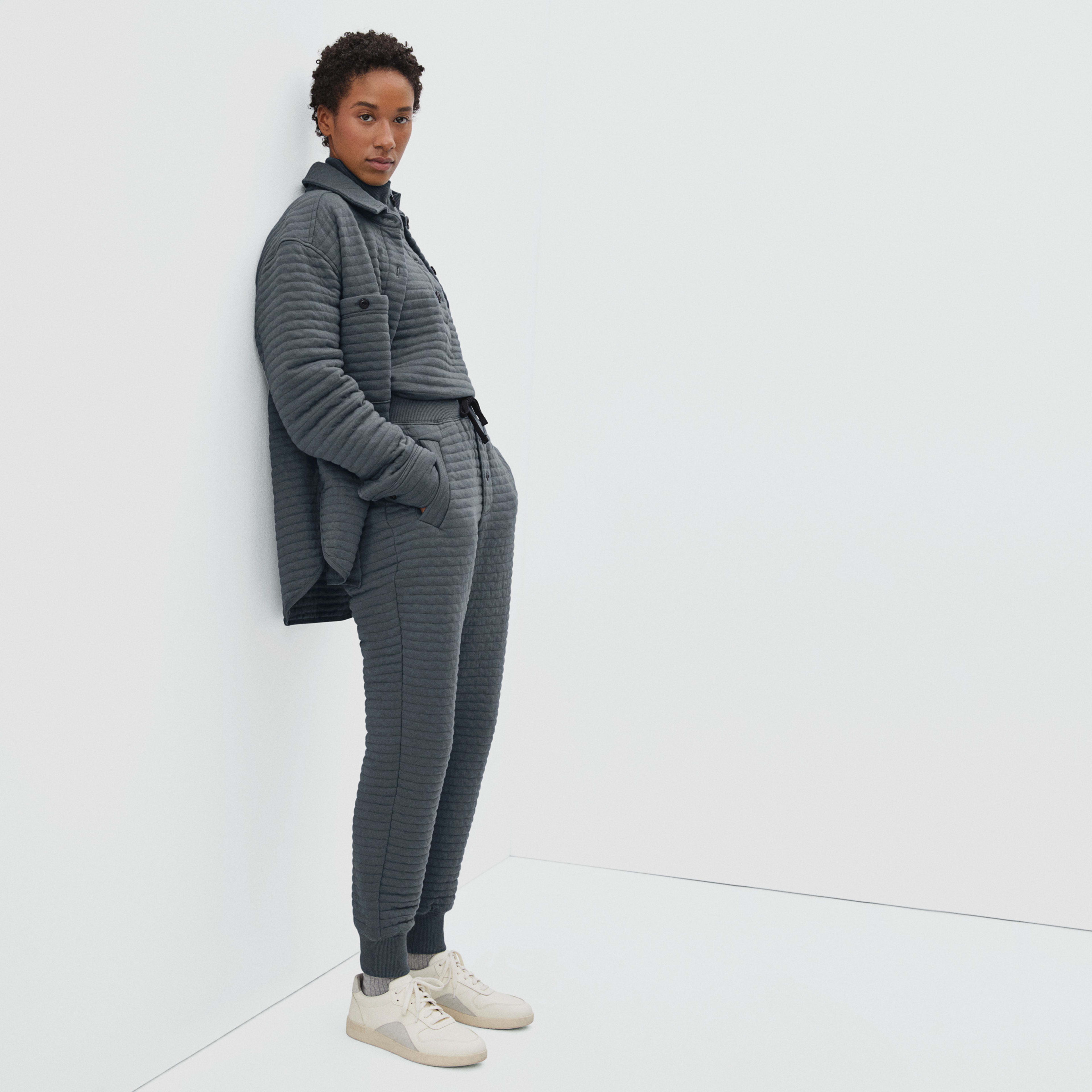 The Organic Cotton Quilted Jogger Slate Everlane